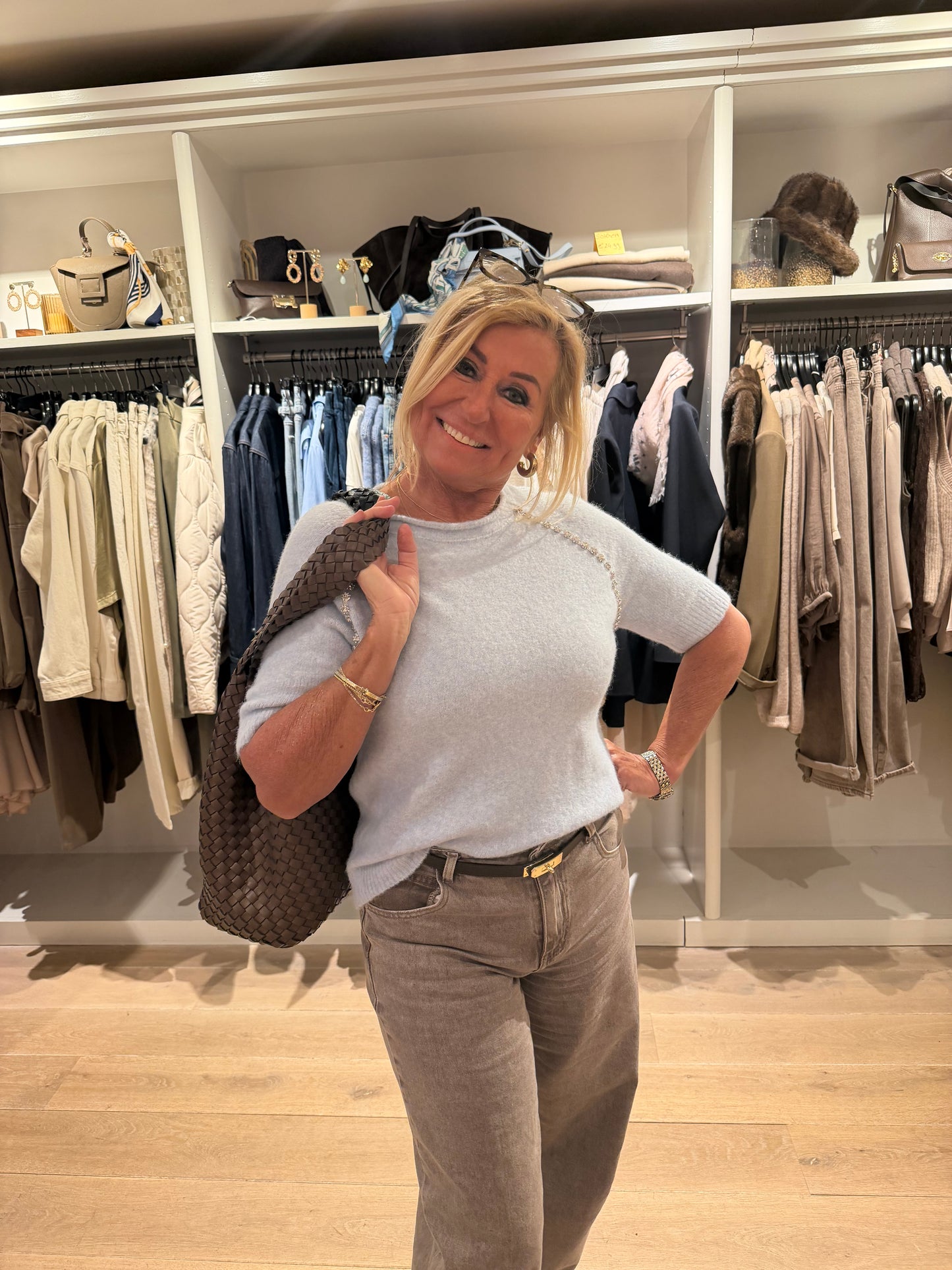 Blauw truitje strass