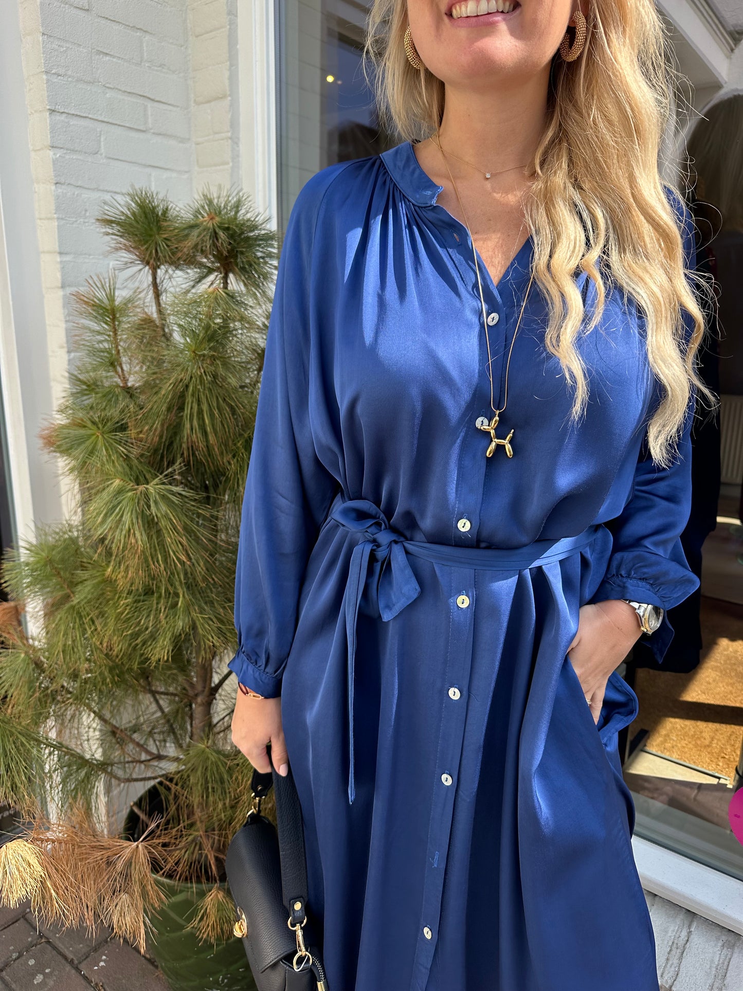 Jurk silk blue