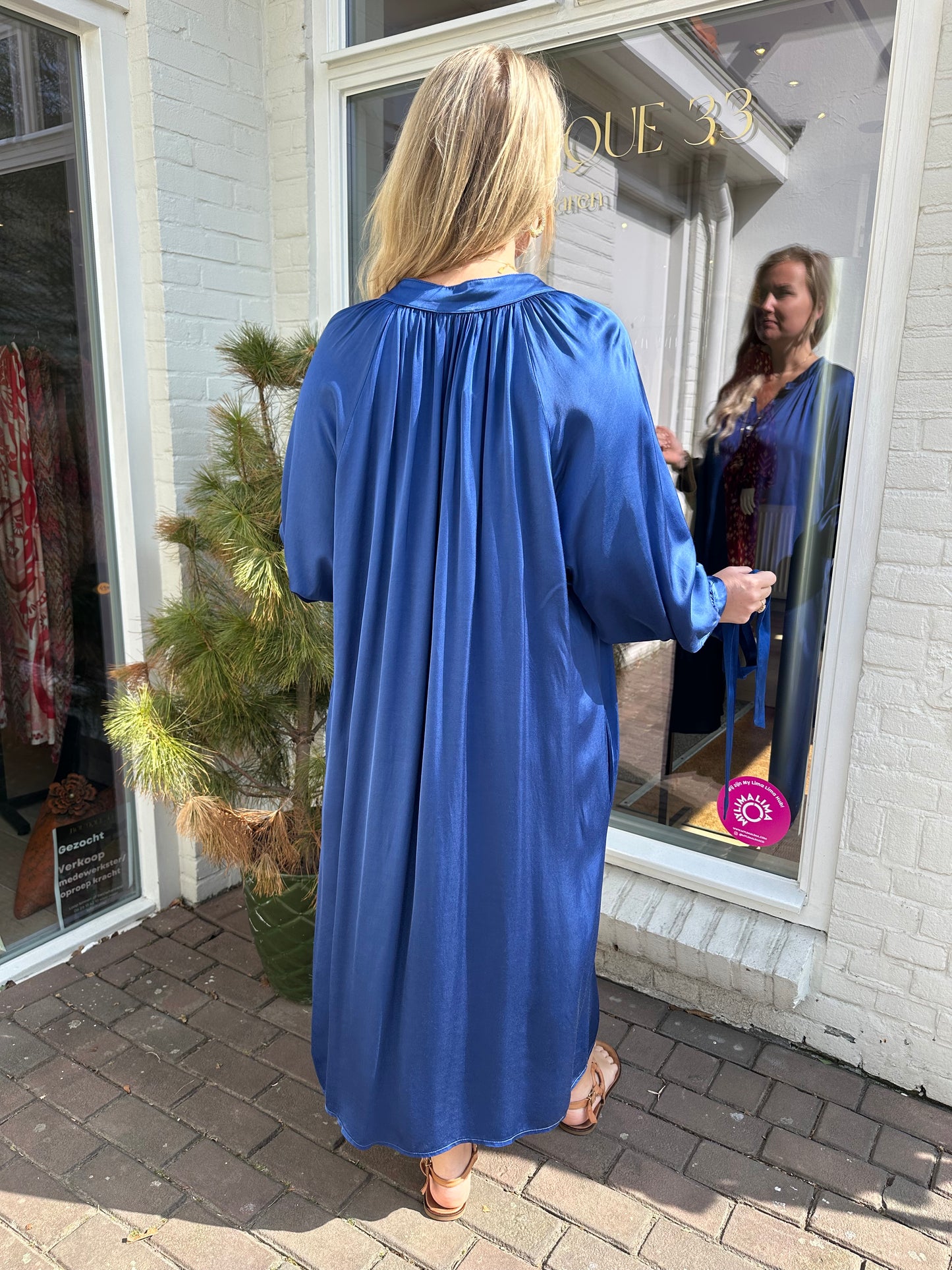 Jurk silk blue