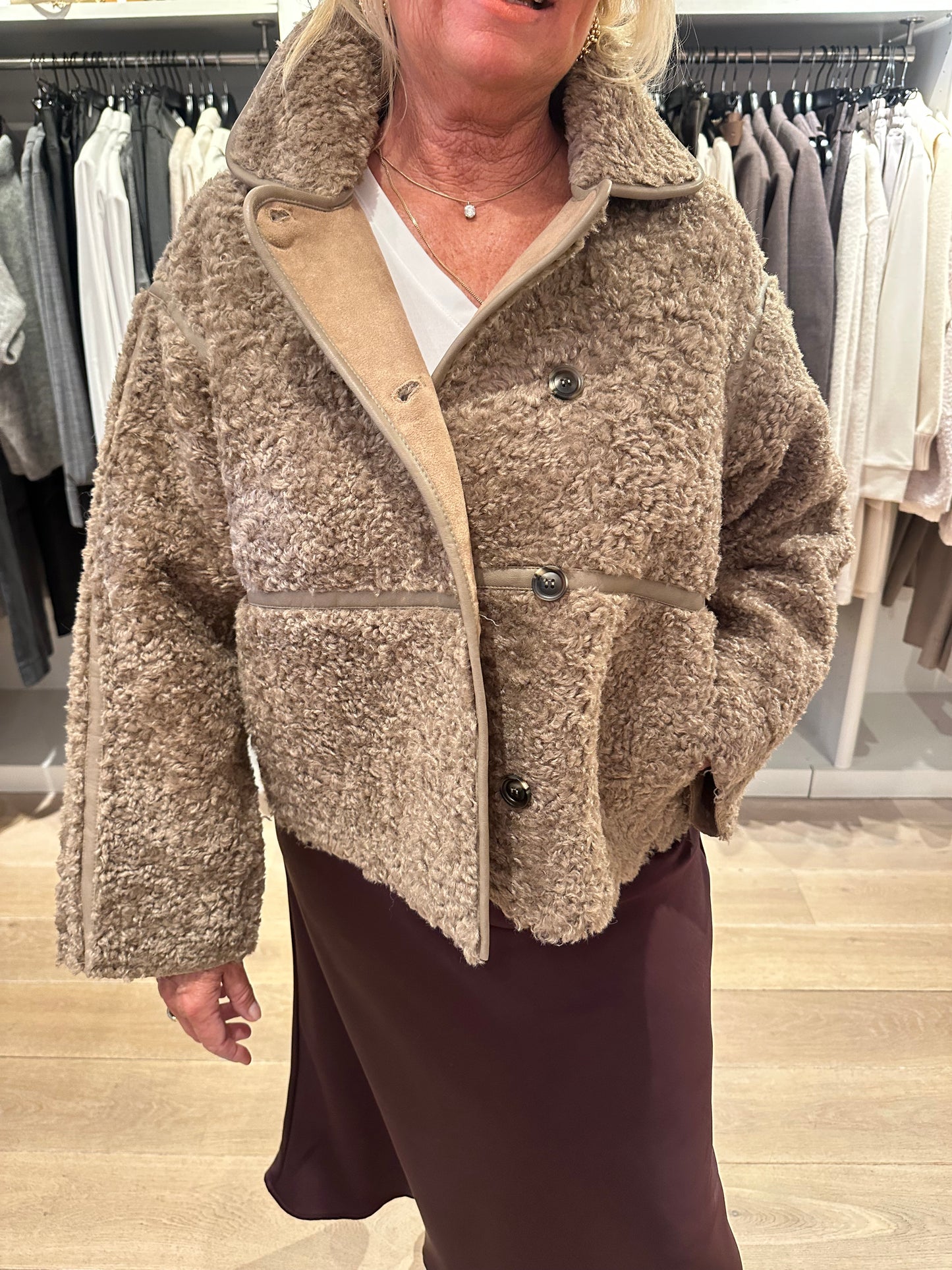 Neo noir jas castor taupe