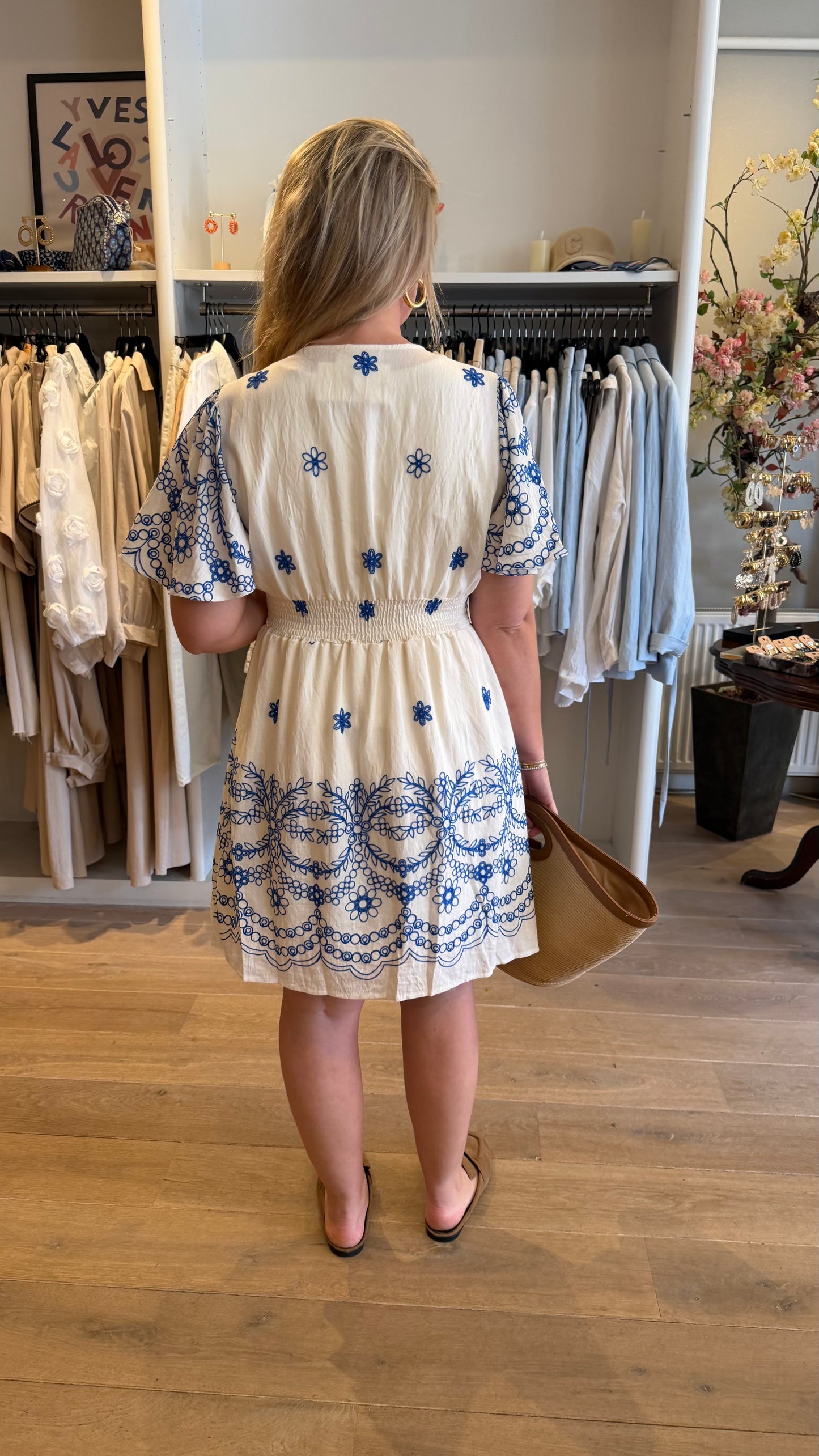 Blauw wit jurkje
