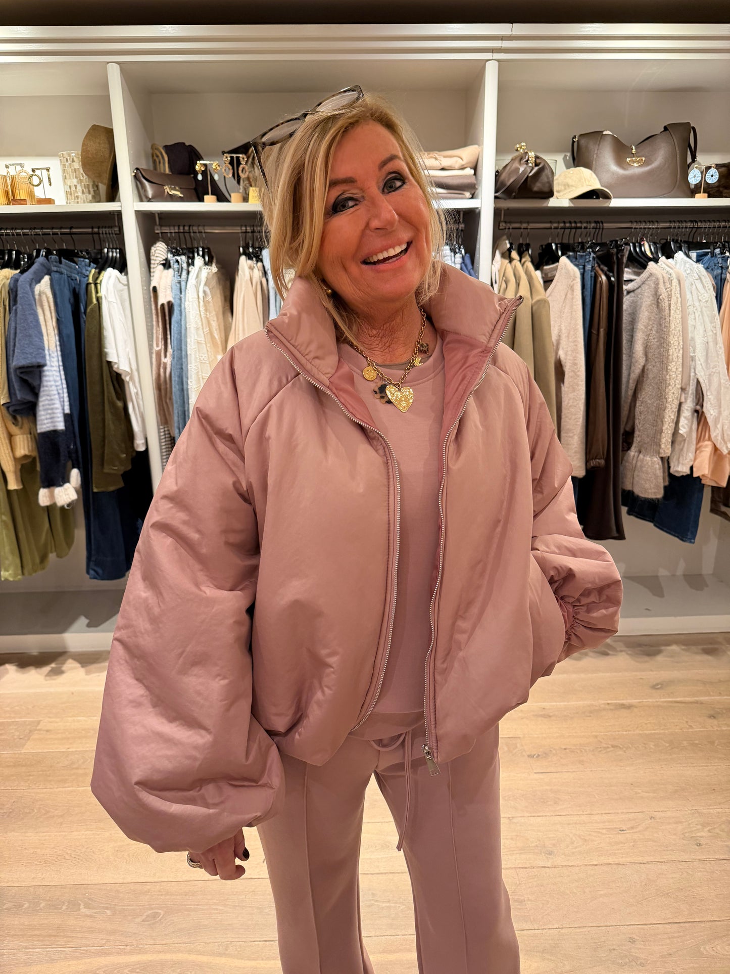 Twee delig pak oud roze