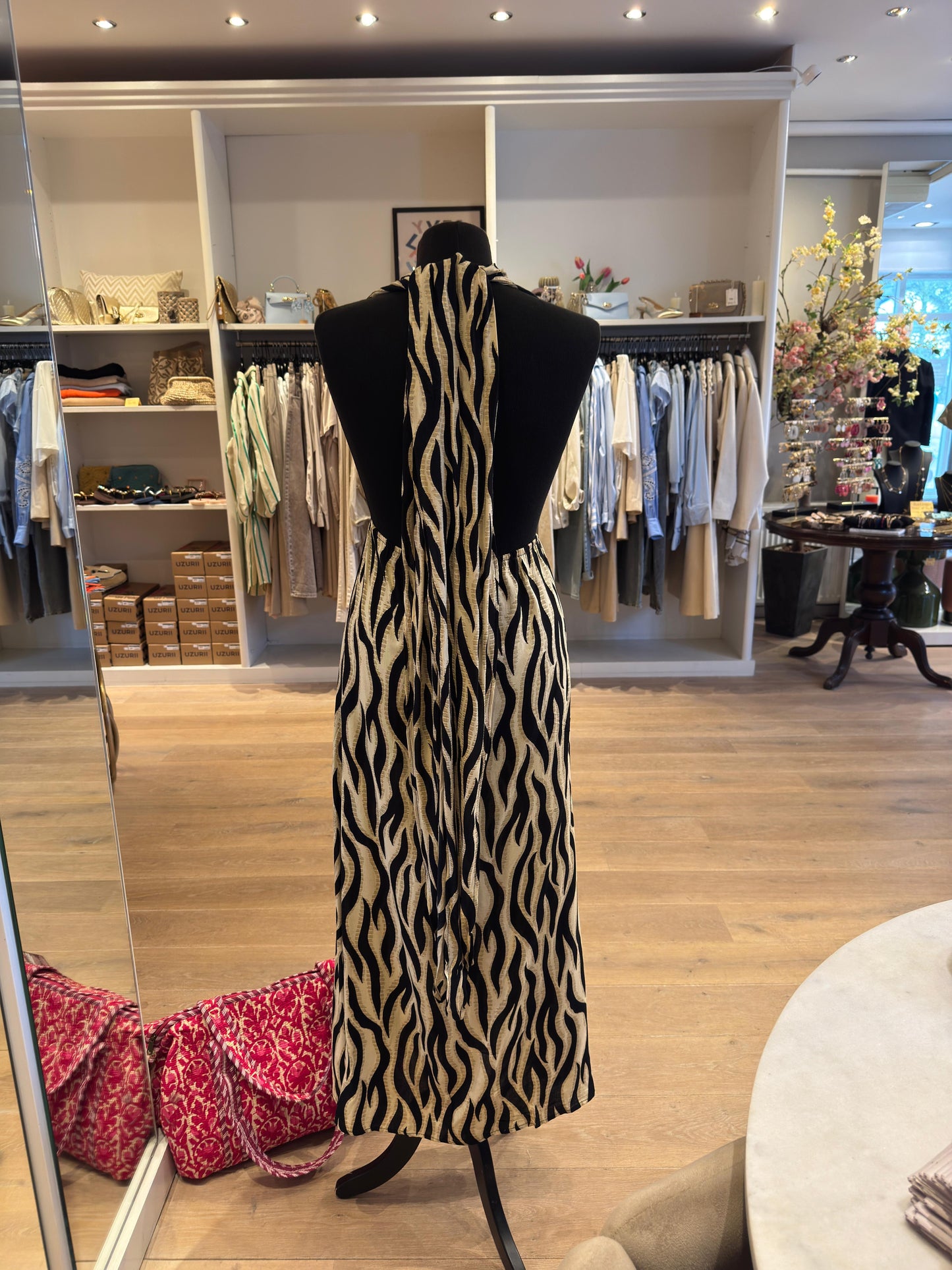 Marbella jurk zwart creme