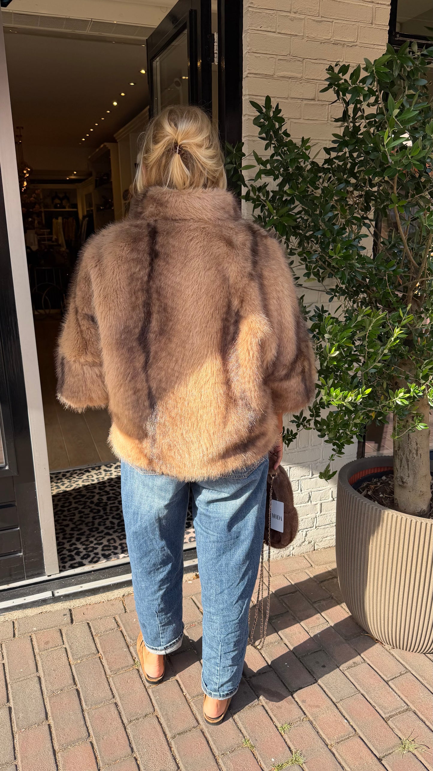 Faux fur jas melee