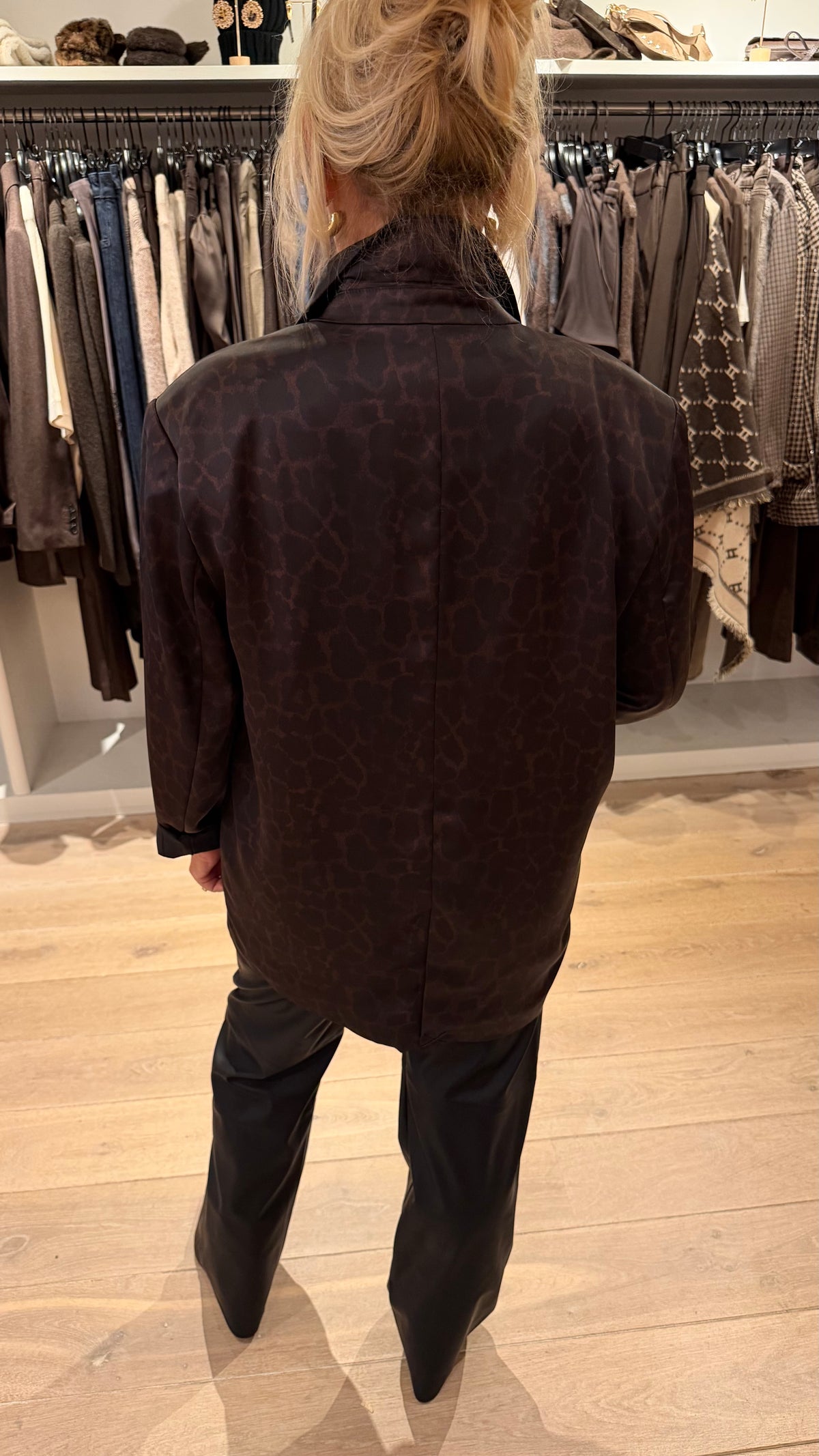 Culture panter satin blazer