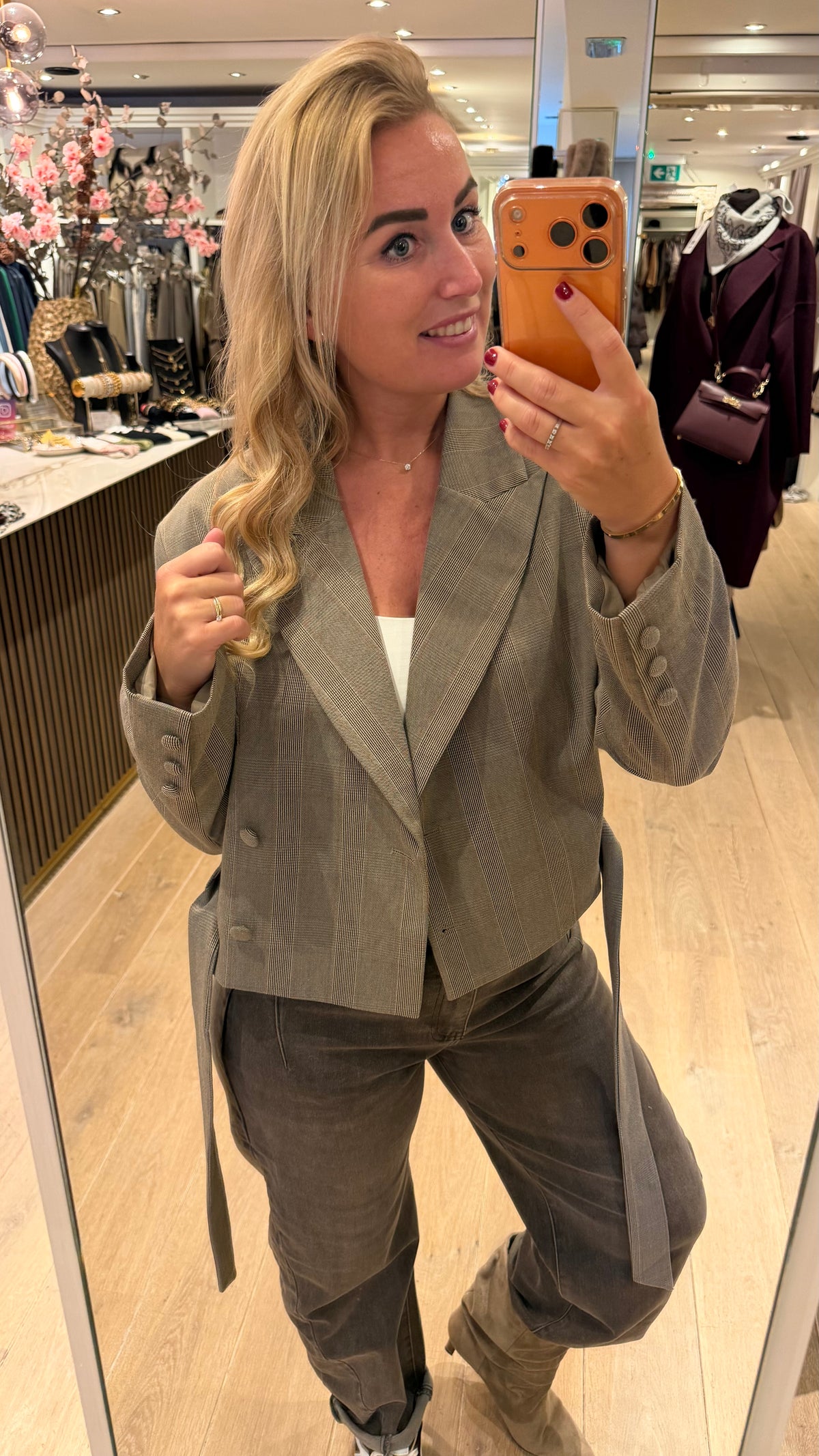 Korte blazer ruit
