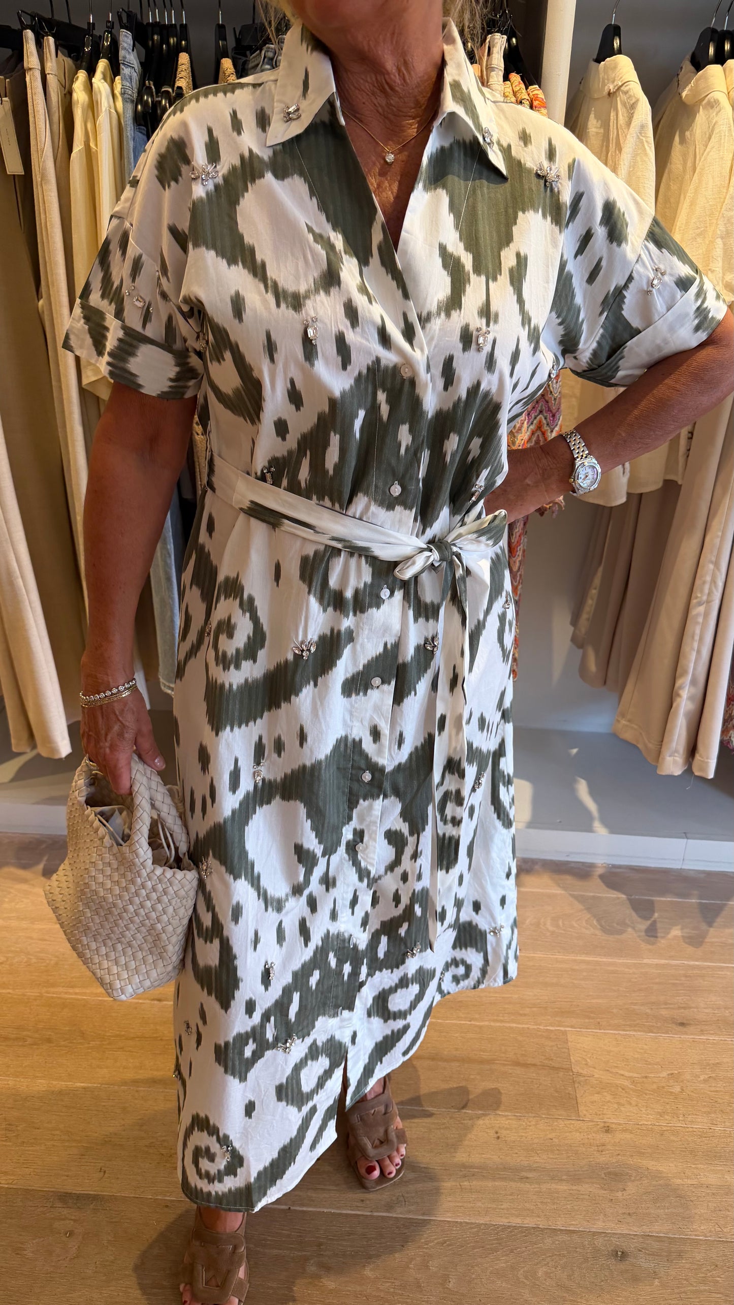 Jurk groen goa print