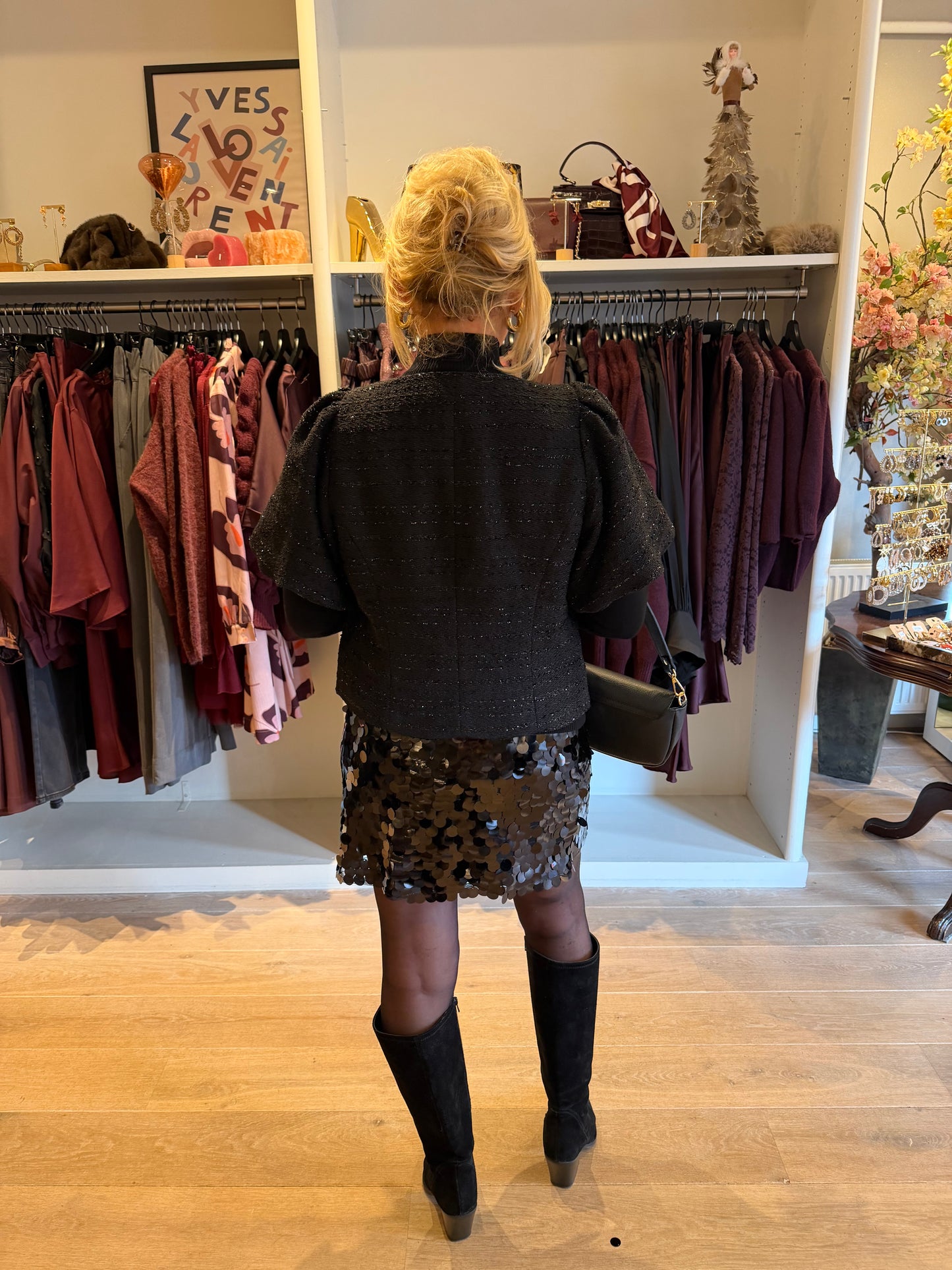 Neo noir blouse jasje boucle