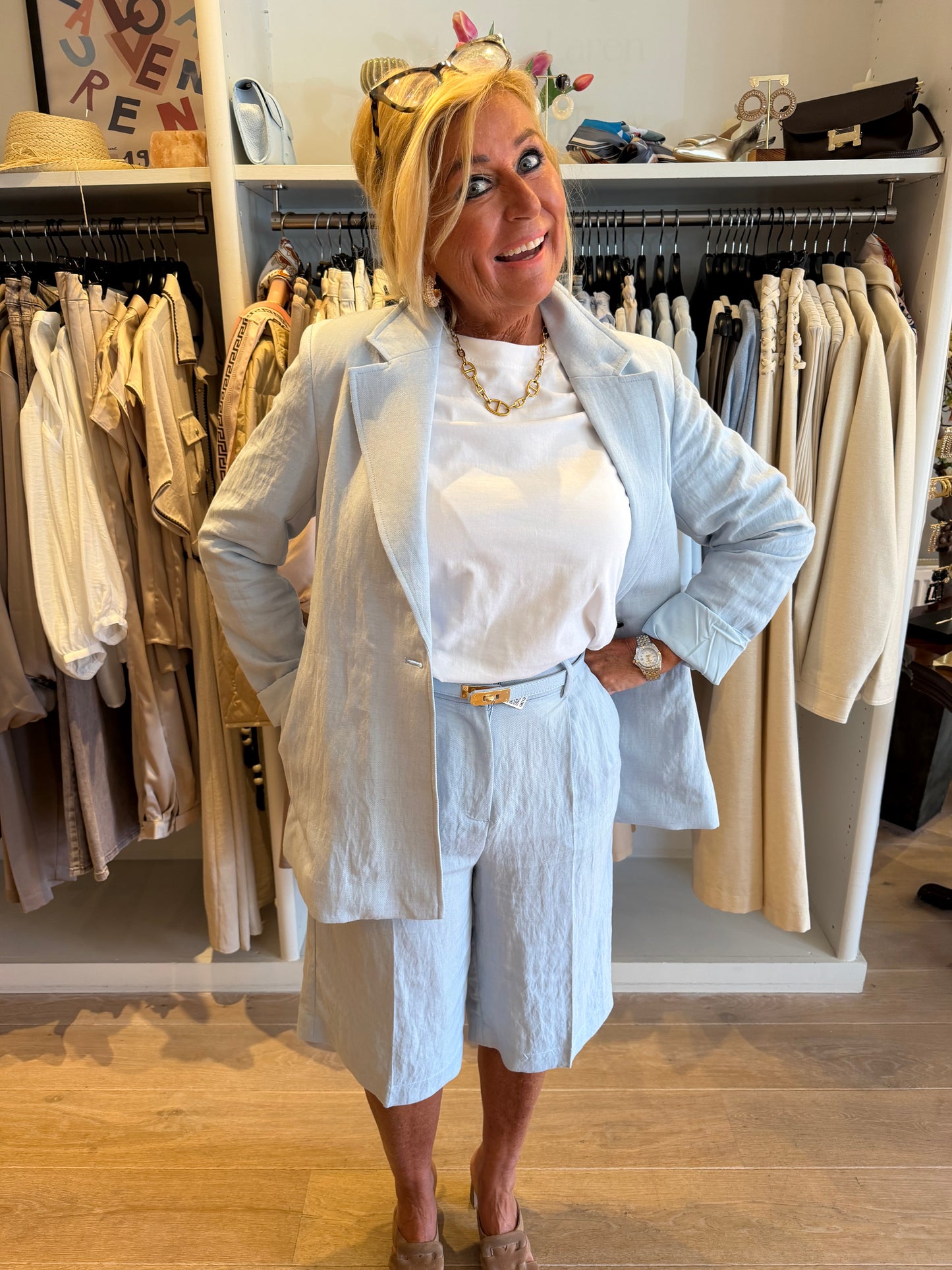 Msch blazer licht blauw