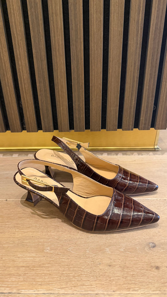 Babouche slingback bruin