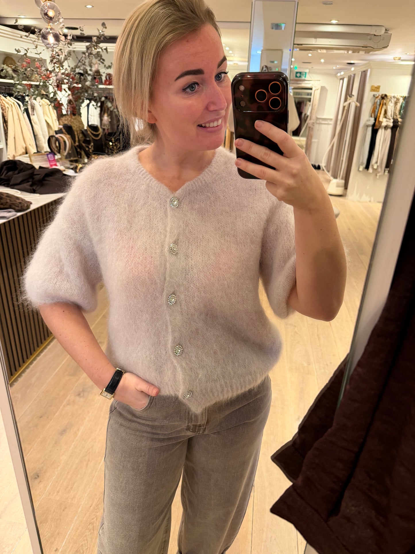 Mohair vestje strass