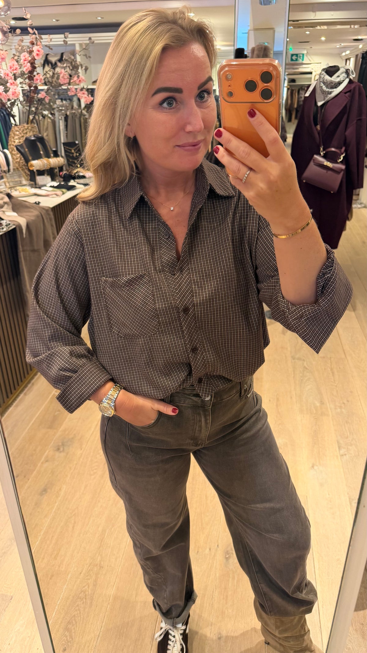 Blouse ruit ballon