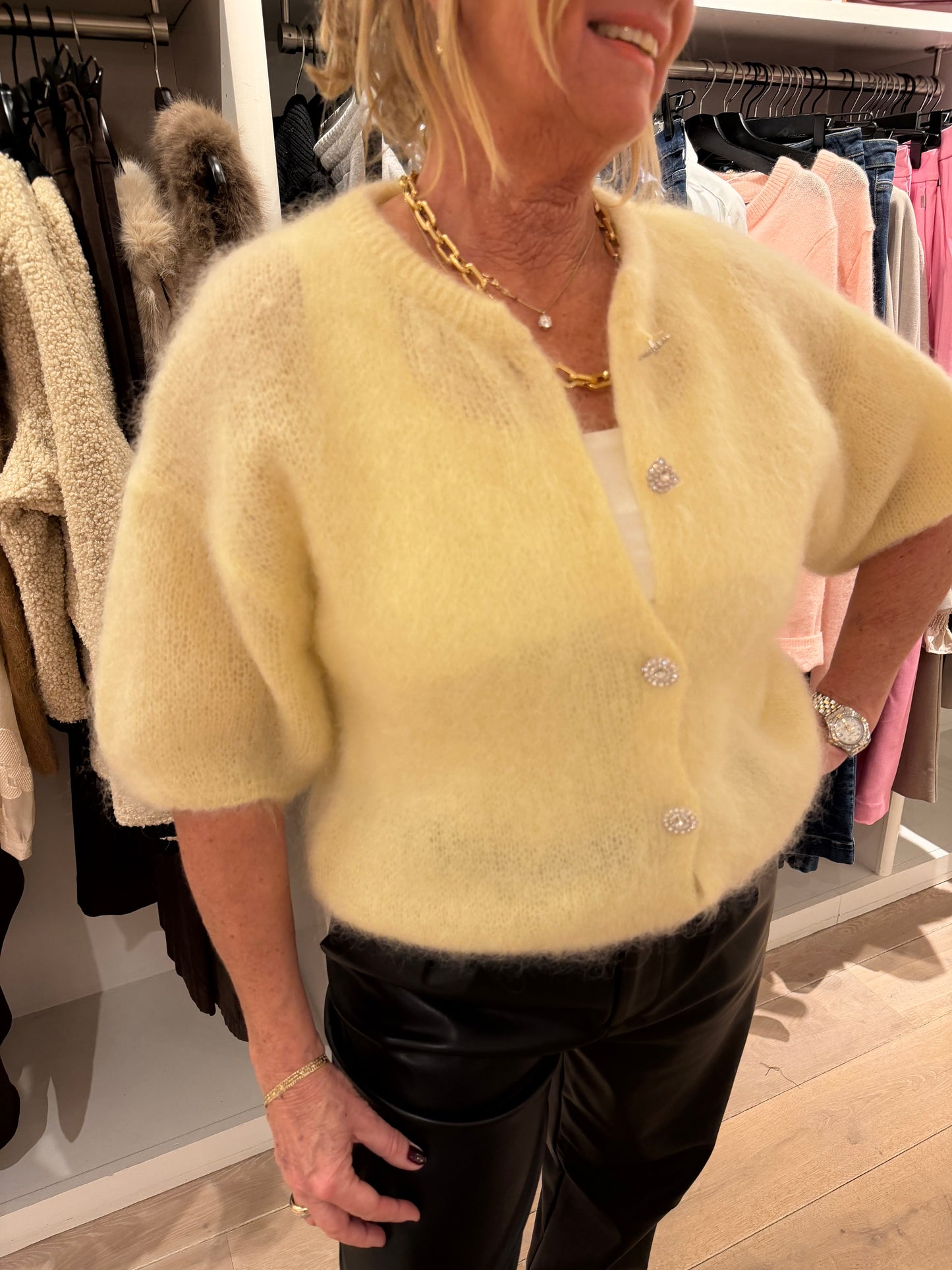 Mohair vestje strass