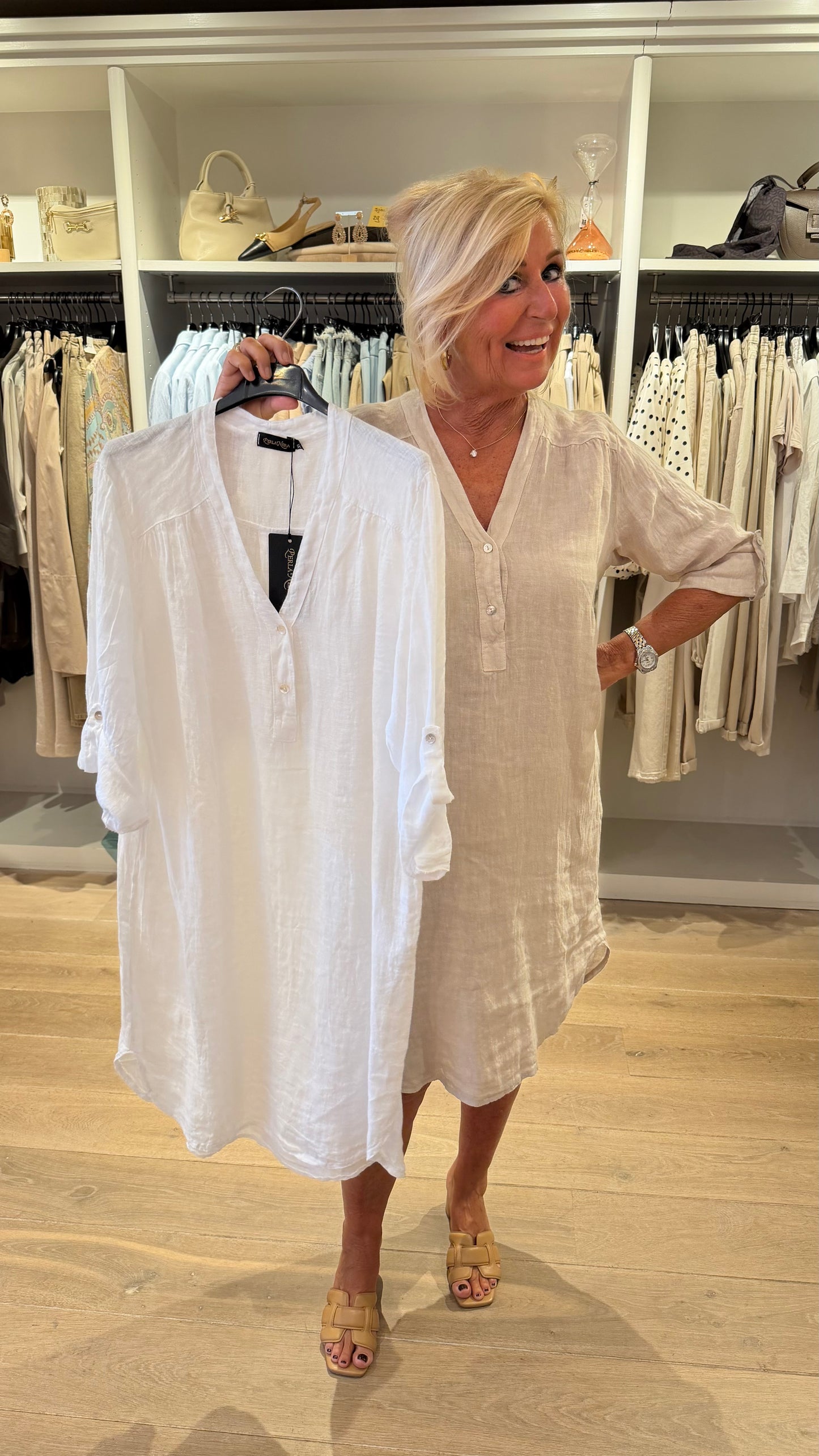 Jurk perla linnen