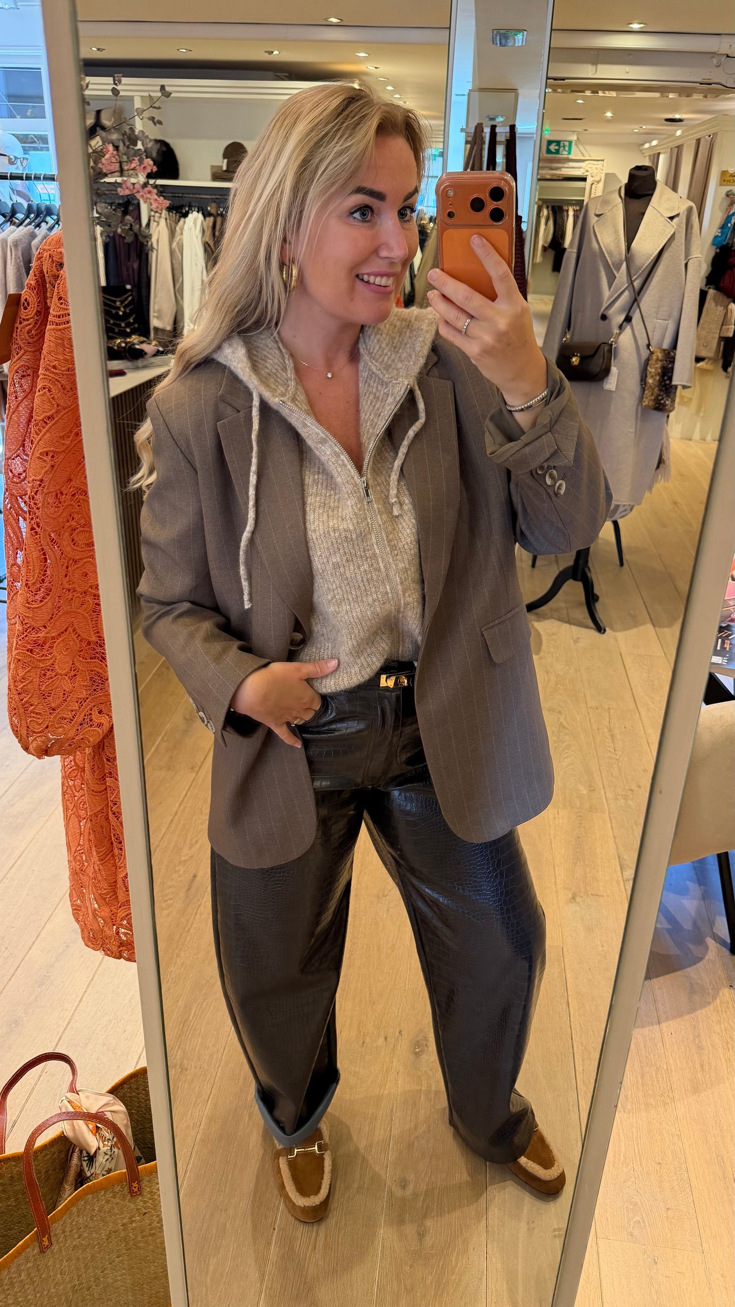 Gilet beige rits