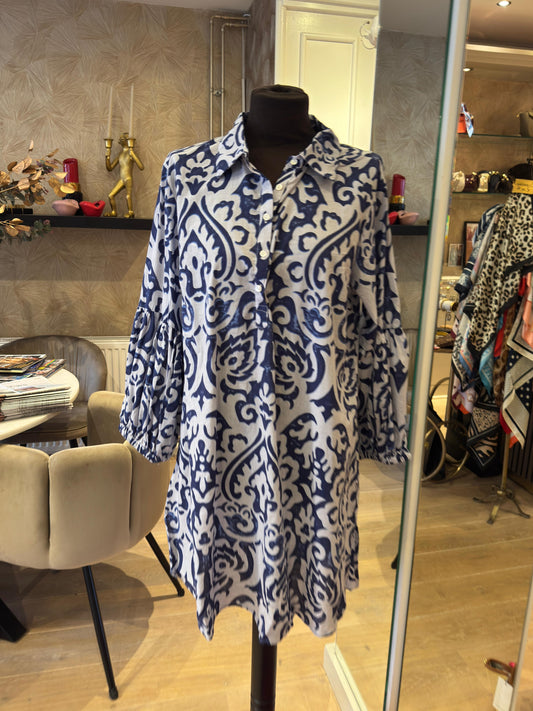 Marbella tuniek blauw wit