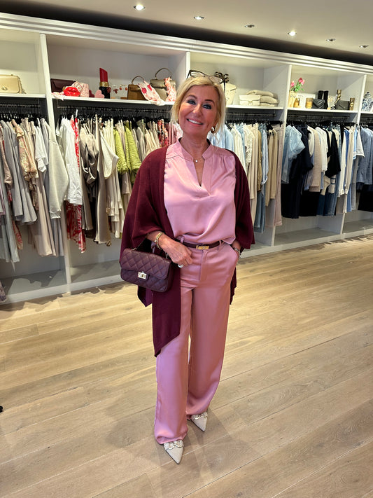 Emmett satijnen broek roze