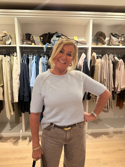 Blauw truitje strass