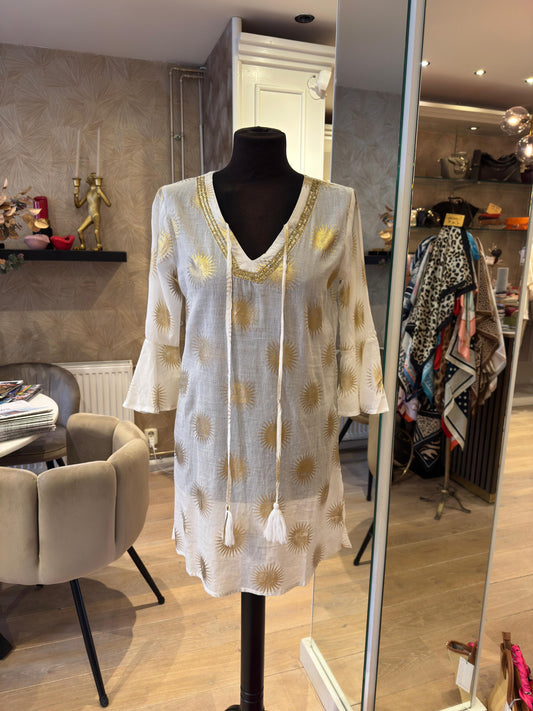 Marbella tuniek wit goud