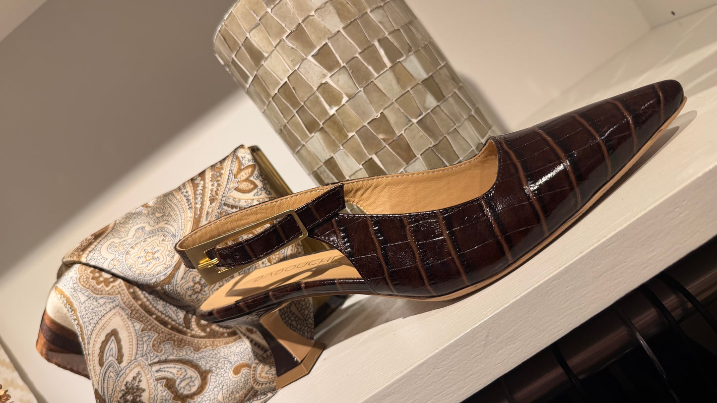 Babouche slingback bruin