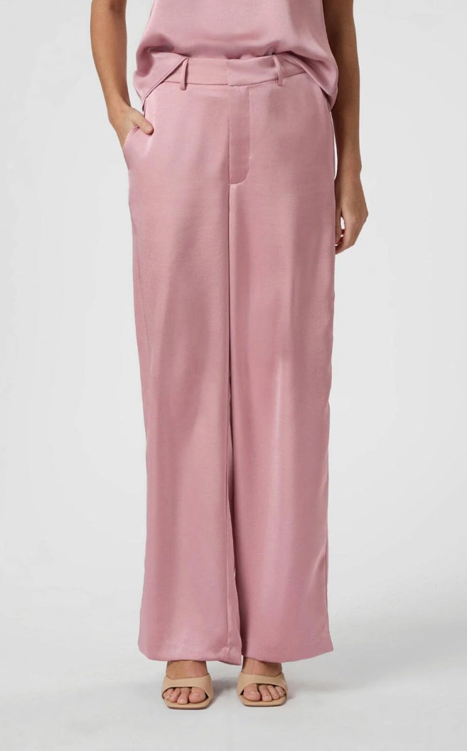 Emmett satijnen broek roze