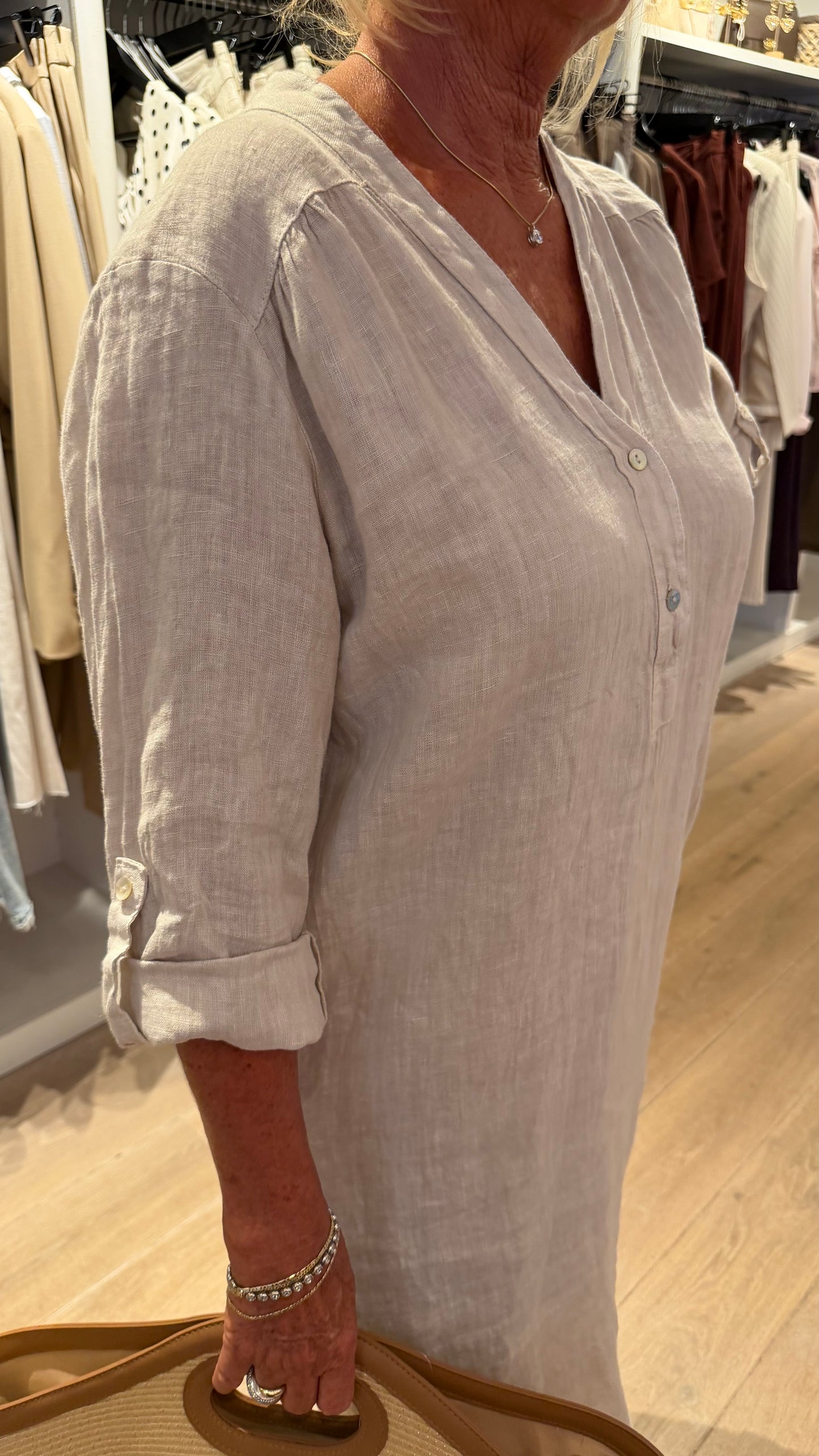 Jurk perla linnen
