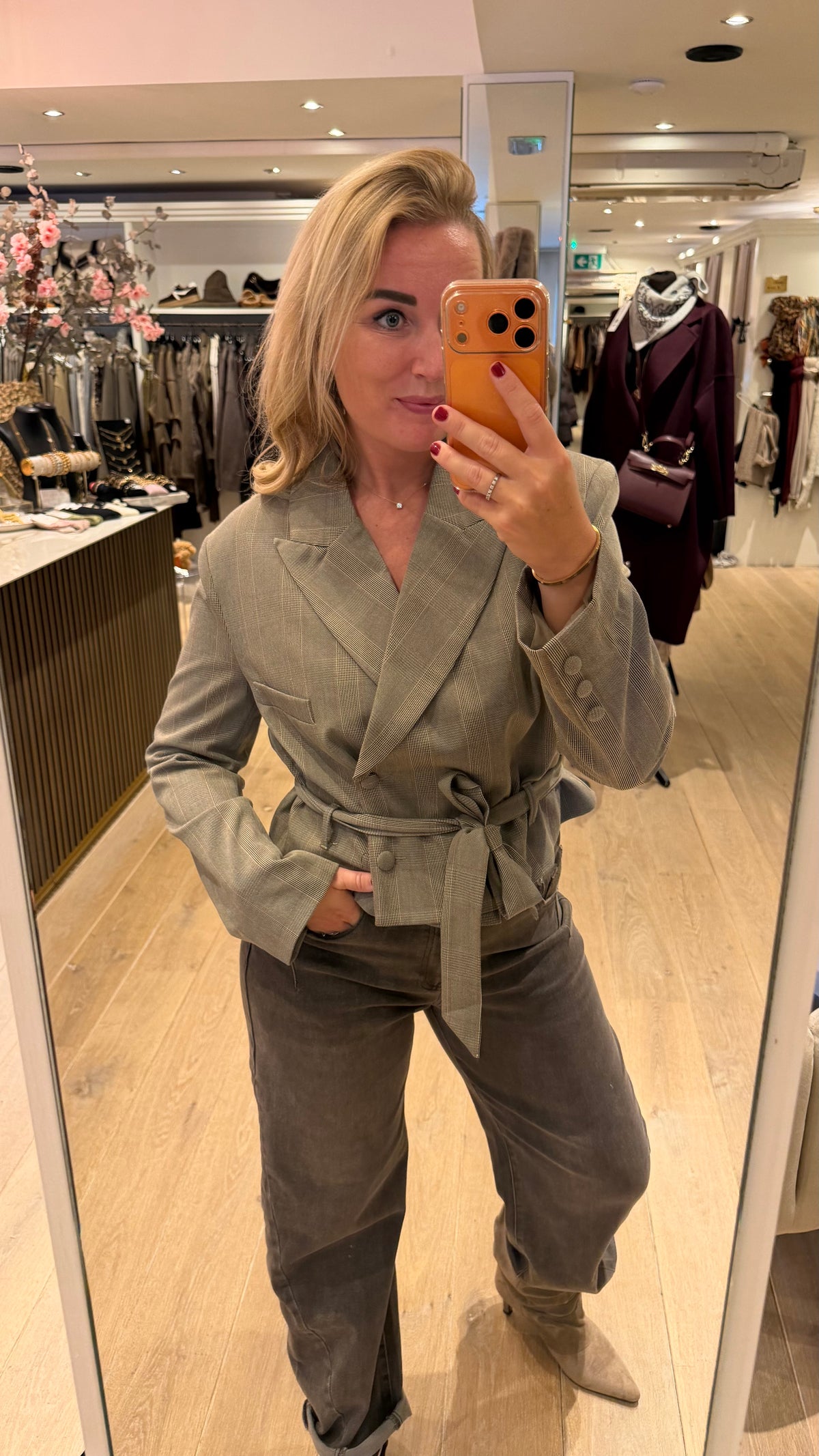 Korte blazer ruit