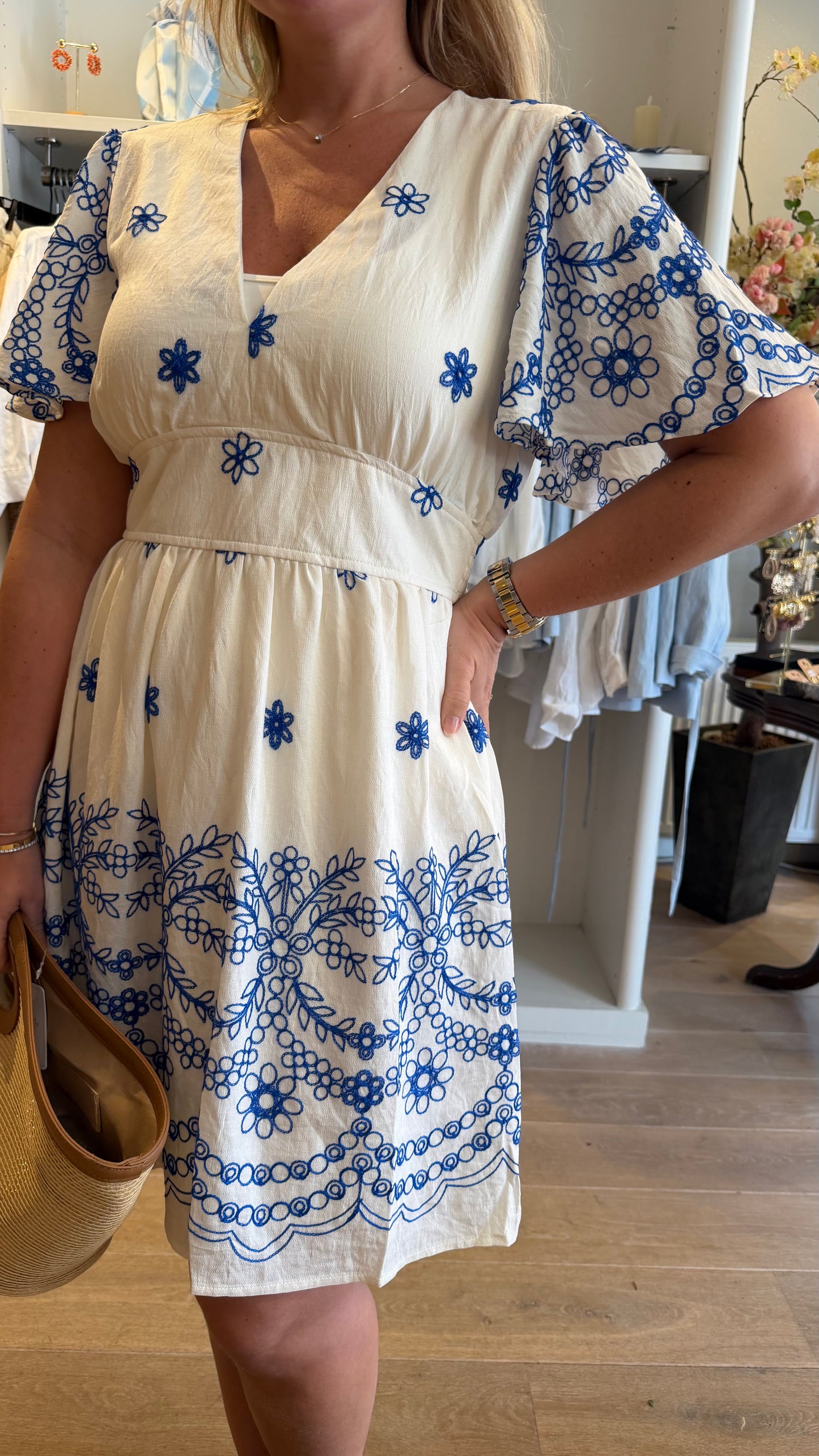 Blauw wit jurkje
