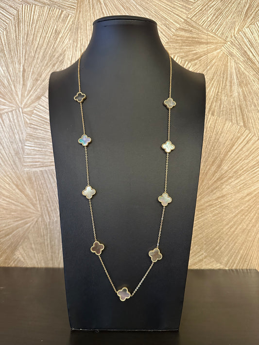 Klaver ketting grijs
