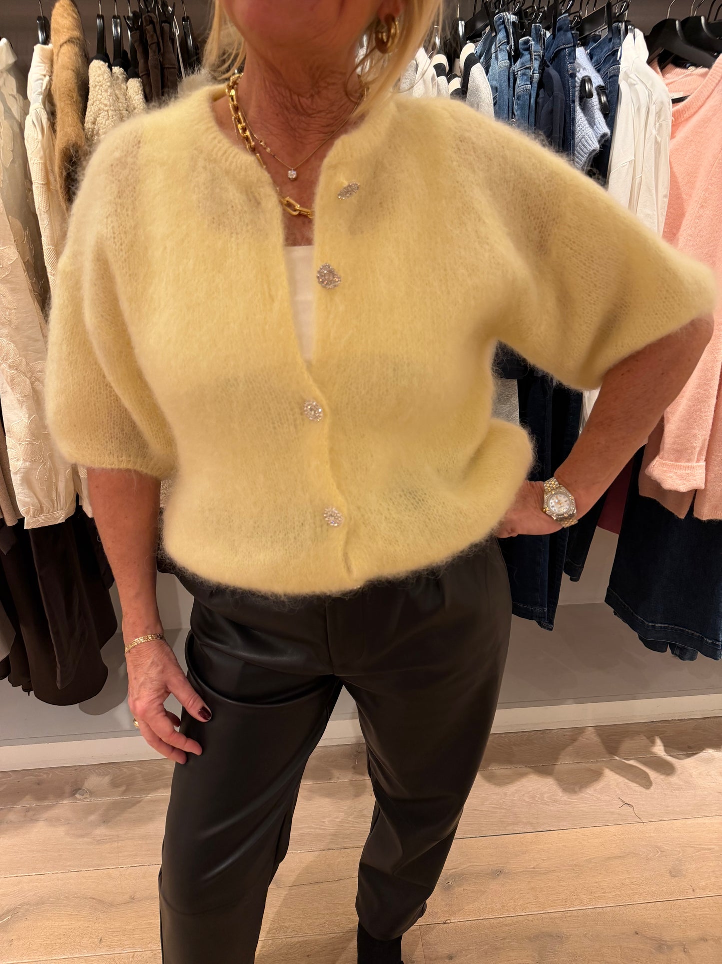 Mohair vestje strass