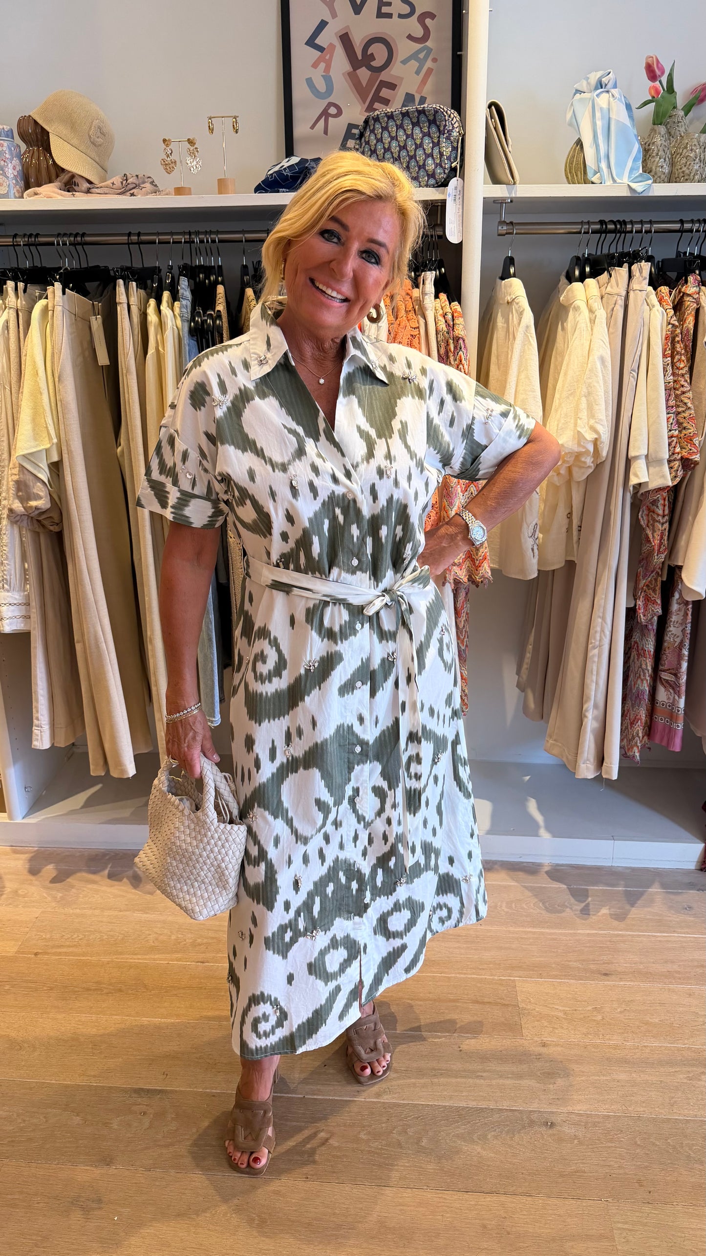 Jurk groen goa print