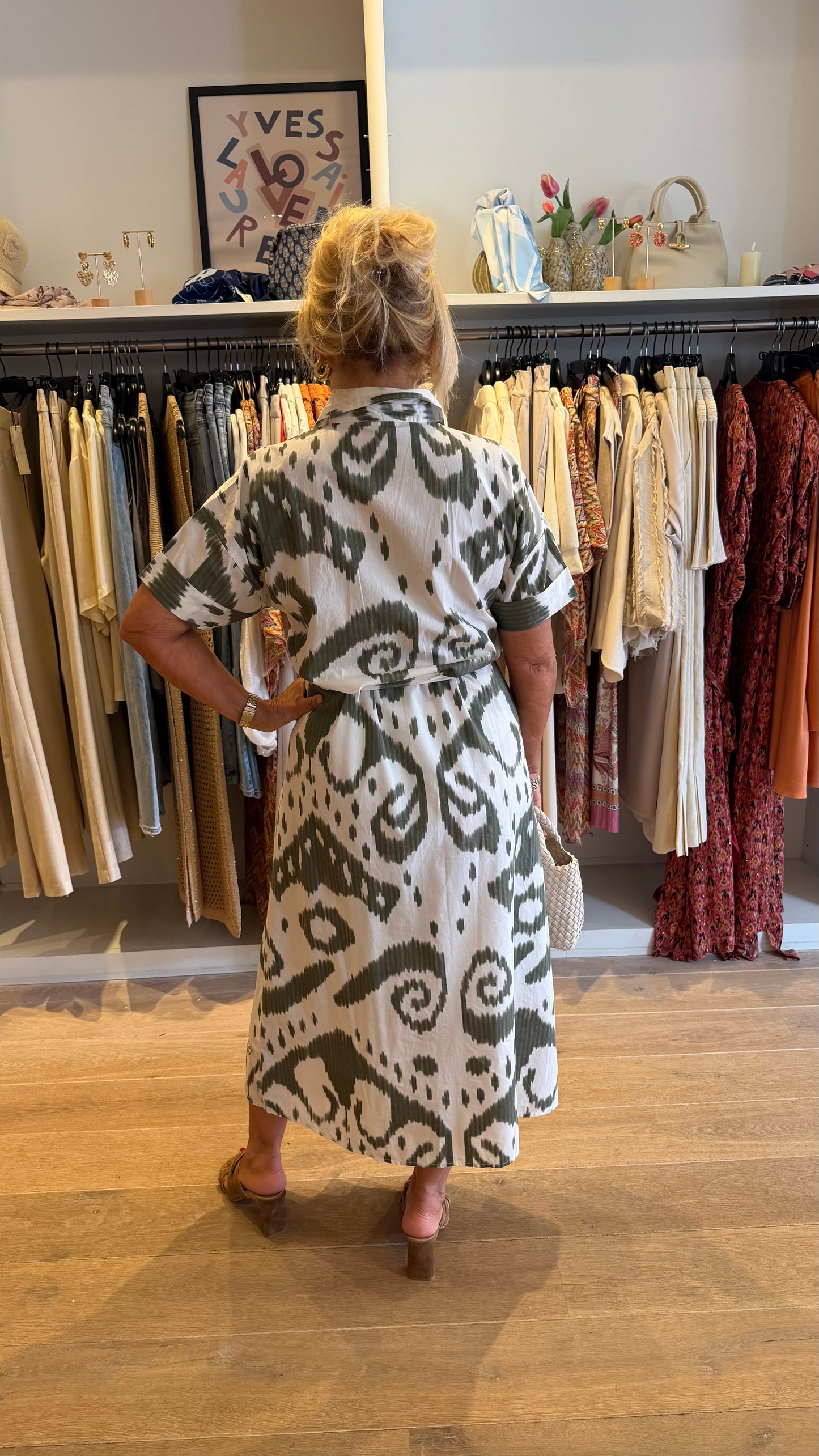 Jurk groen goa print