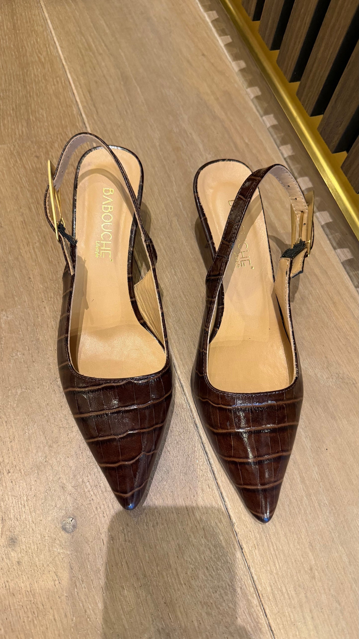 Babouche slingback bruin
