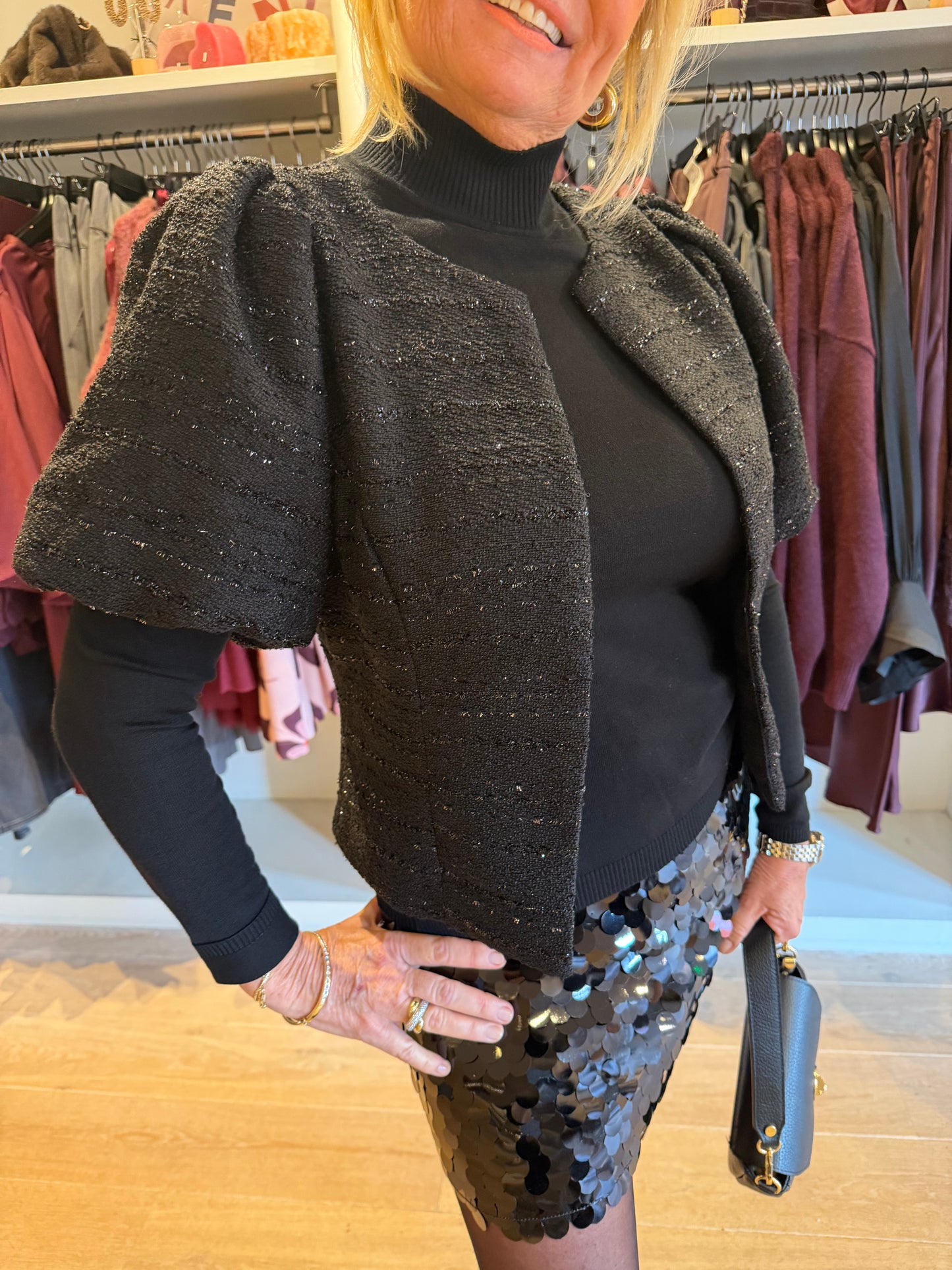 Neo noir blouse jasje boucle