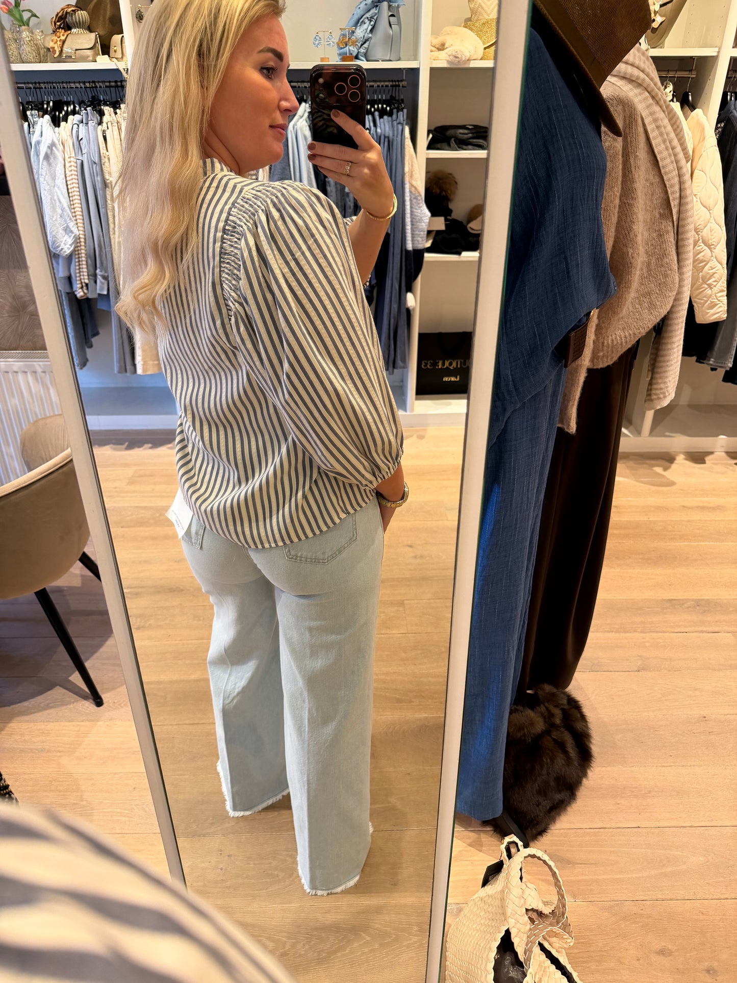 Peppercorn blouse streep