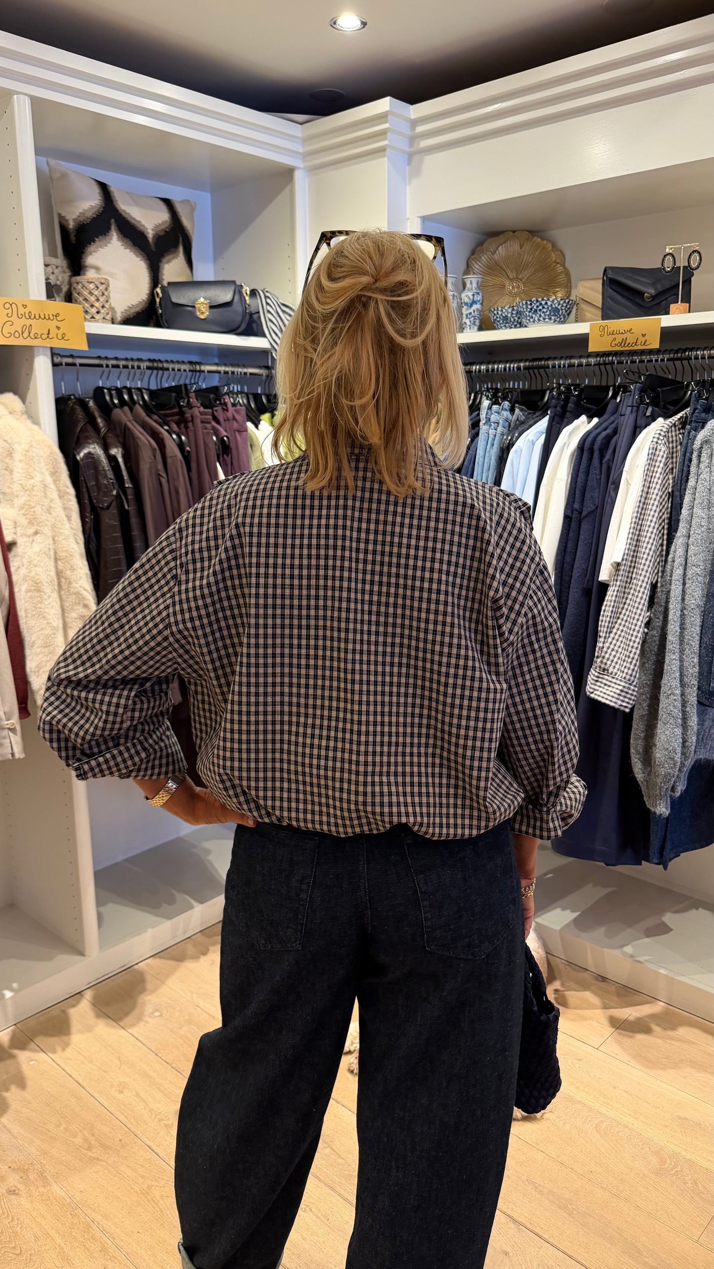 Blouse ruit blauw