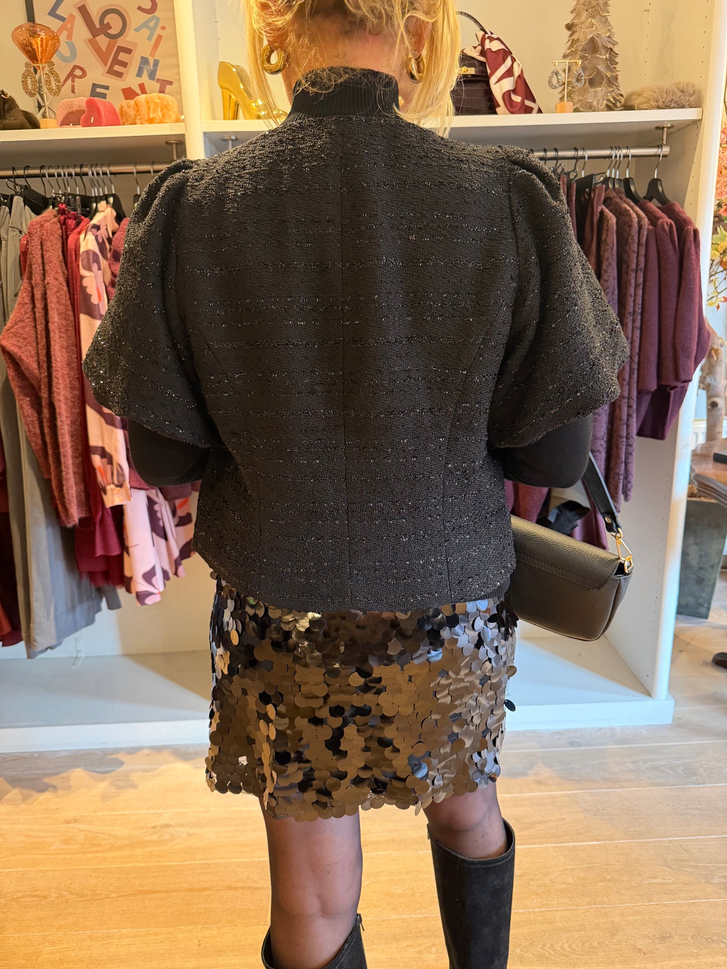 Neo noir blouse jasje boucle