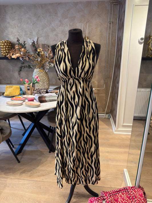 Marbella jurk zwart creme