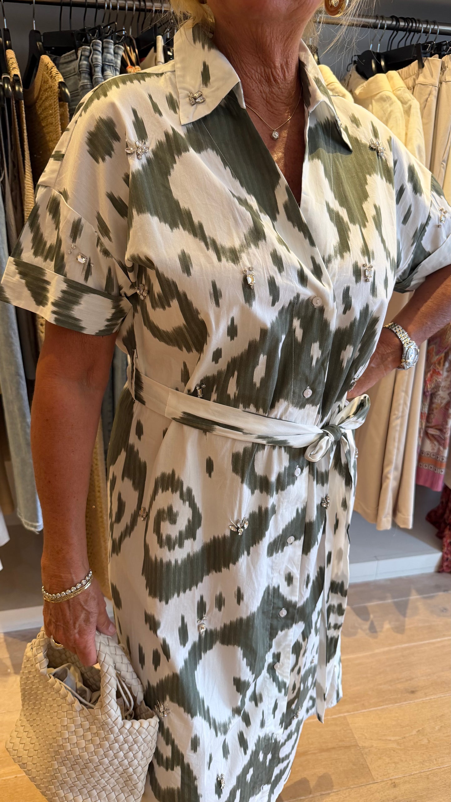 Jurk groen goa print