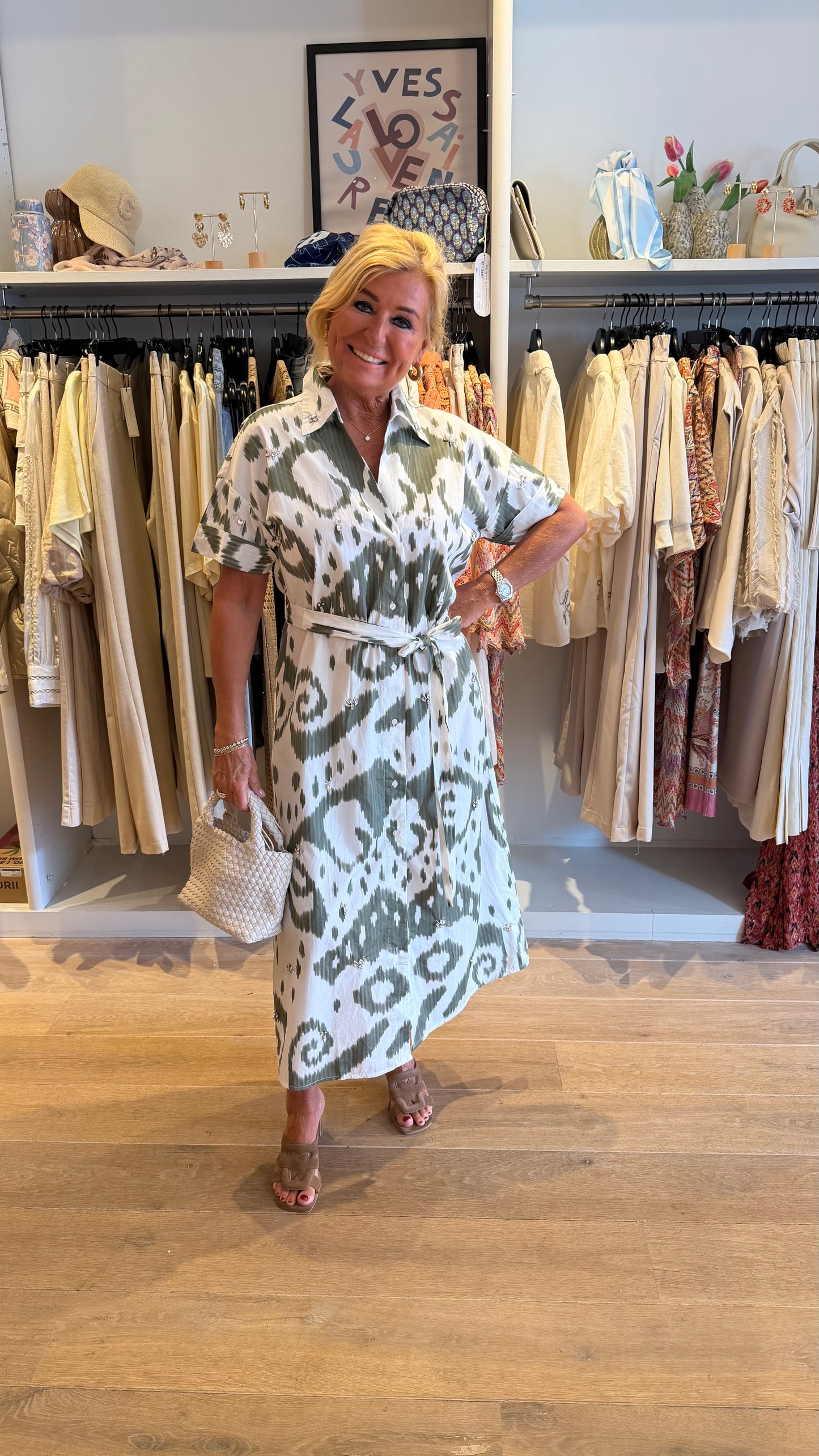 Jurk groen goa print