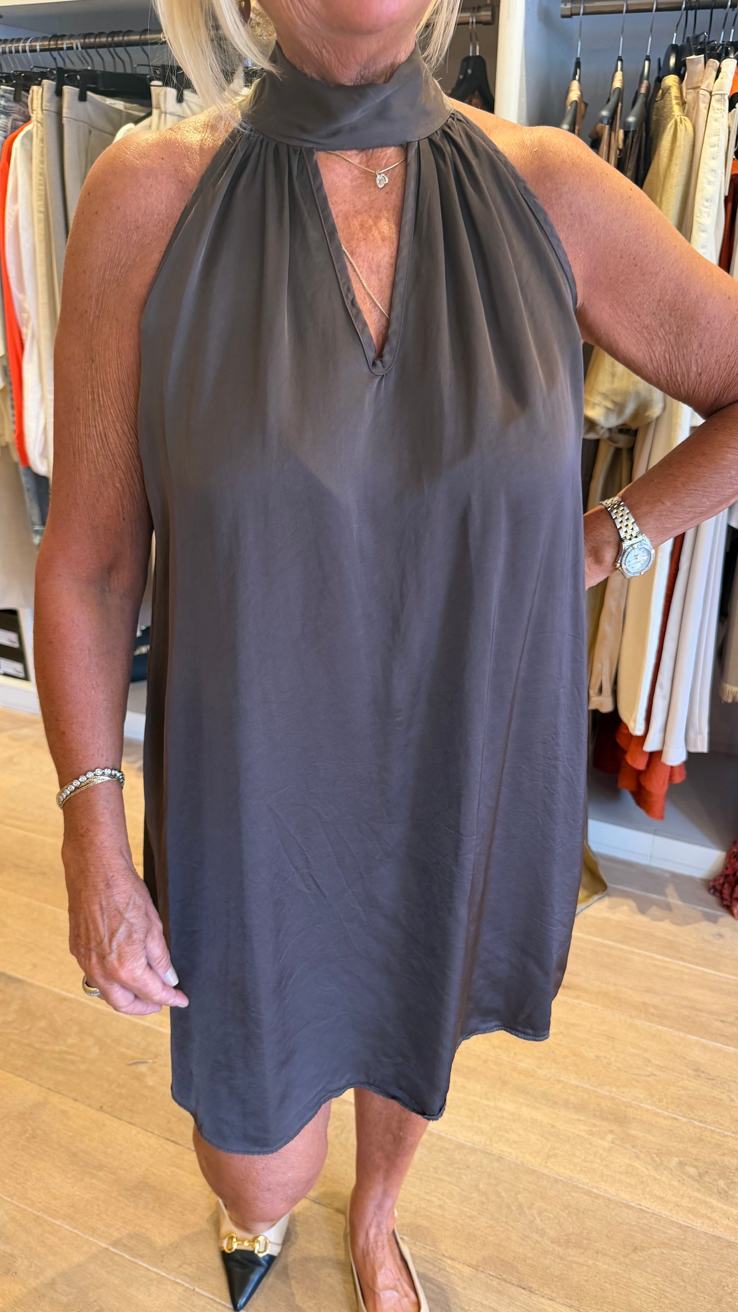 Jurk satin kort
