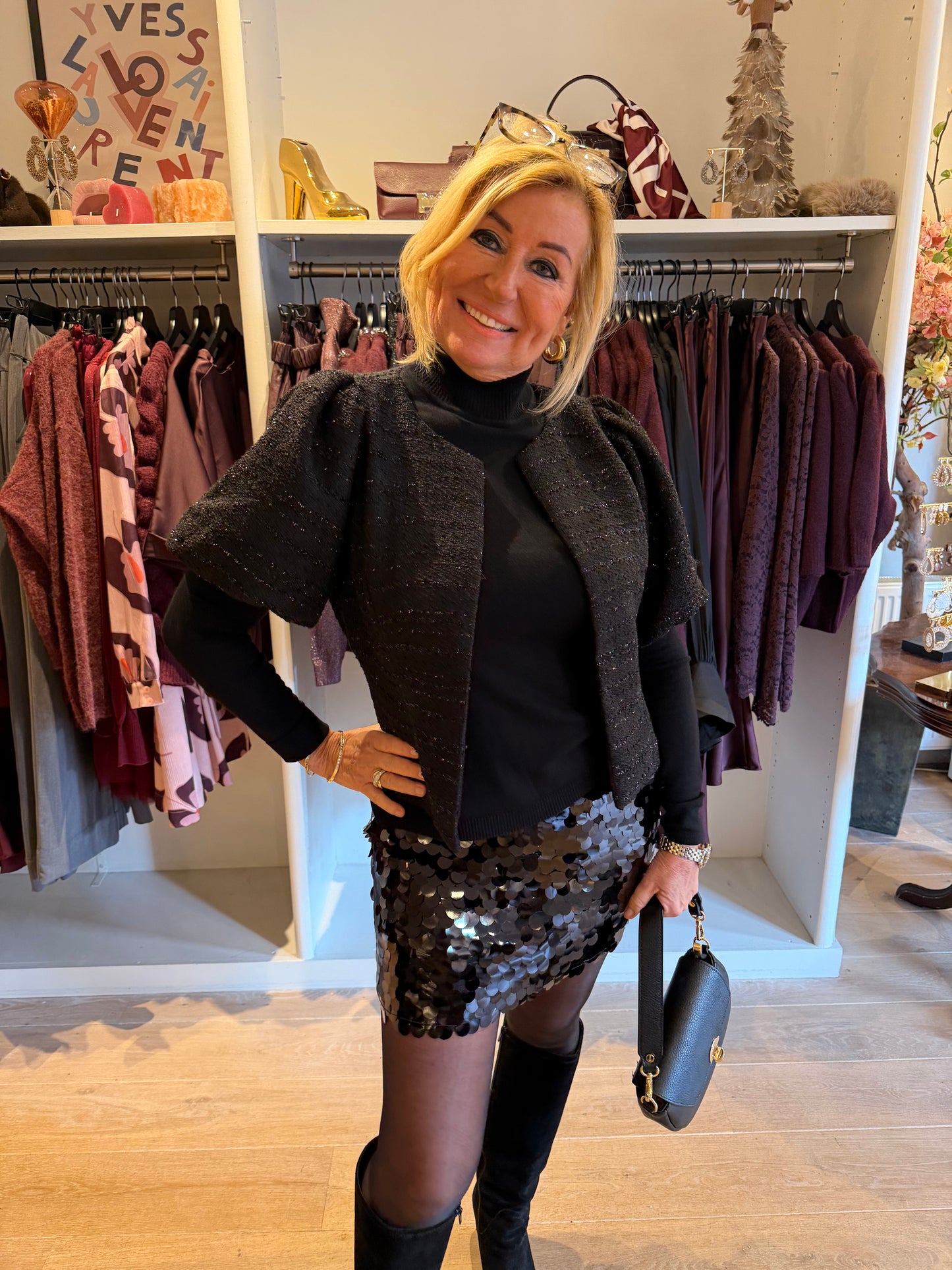 Neo noir blouse jasje boucle