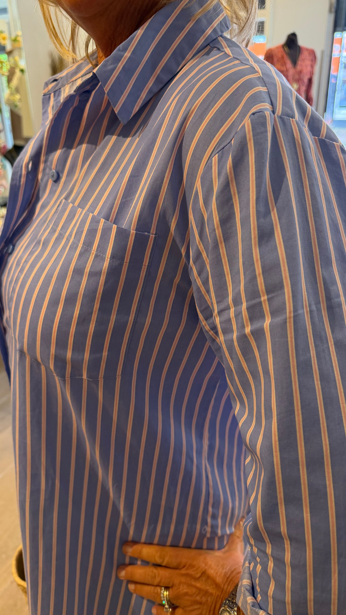 Jurk blauw wit/roze goa
