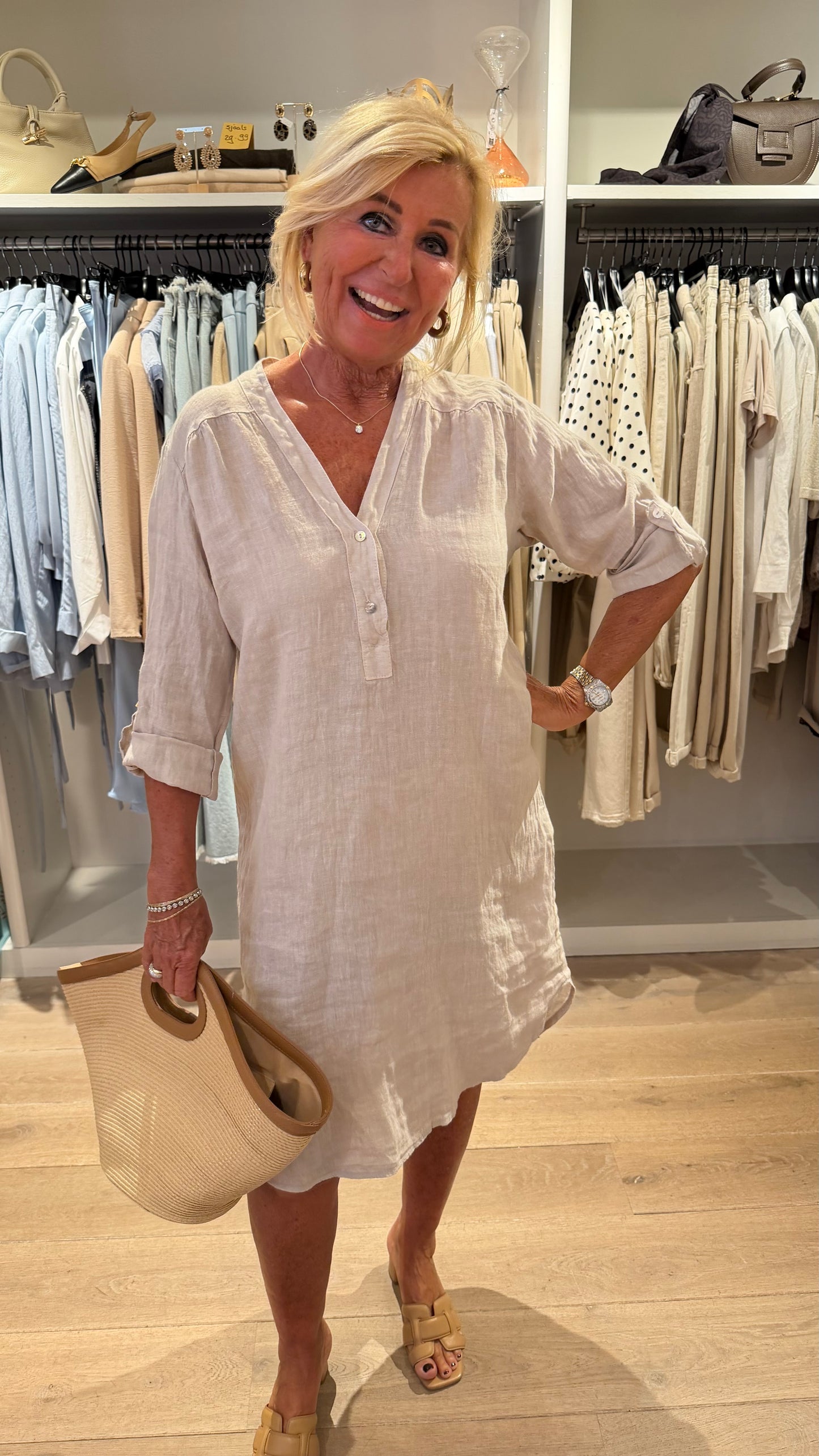 Jurk perla linnen