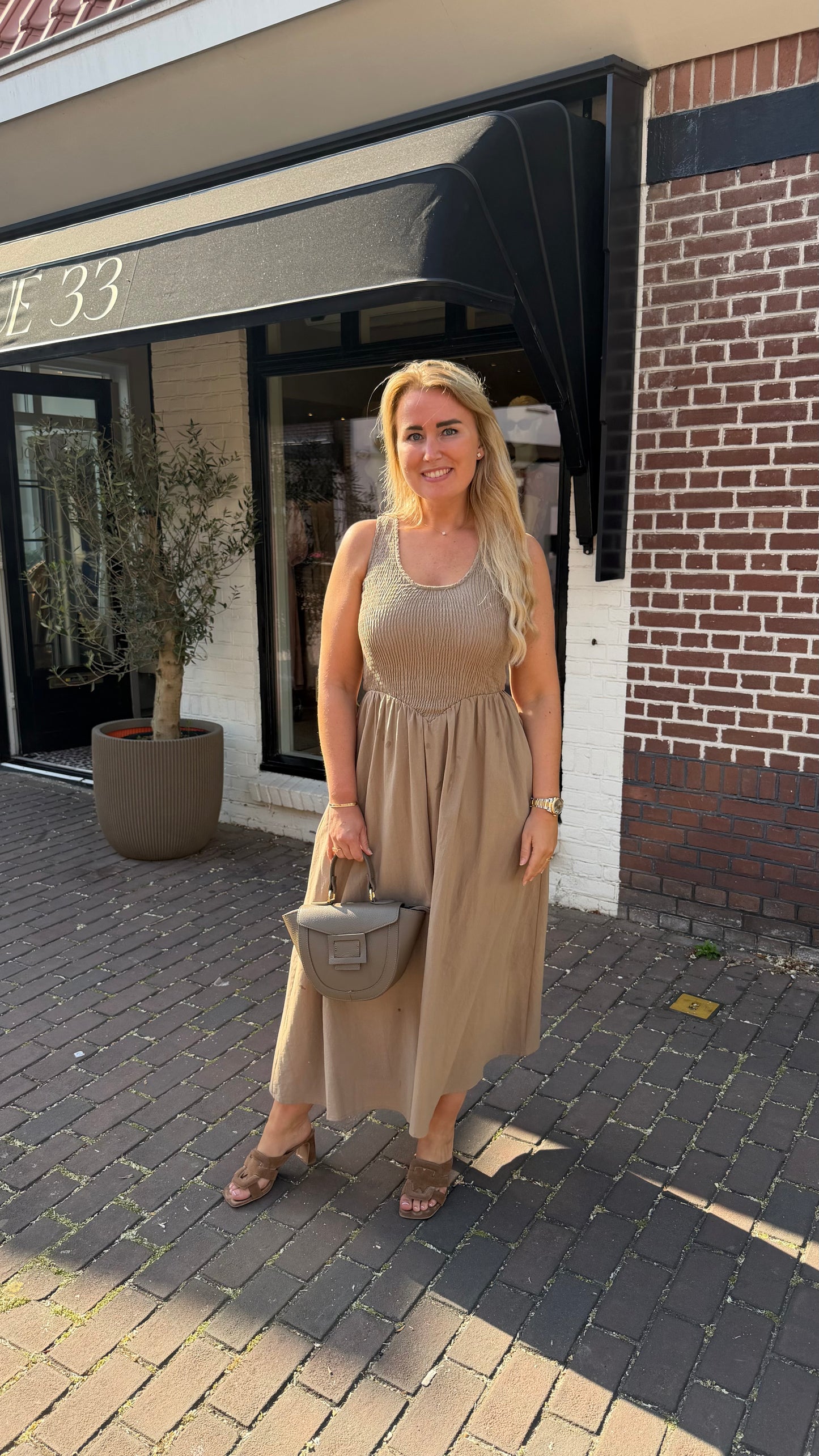 Jurk merel taupe