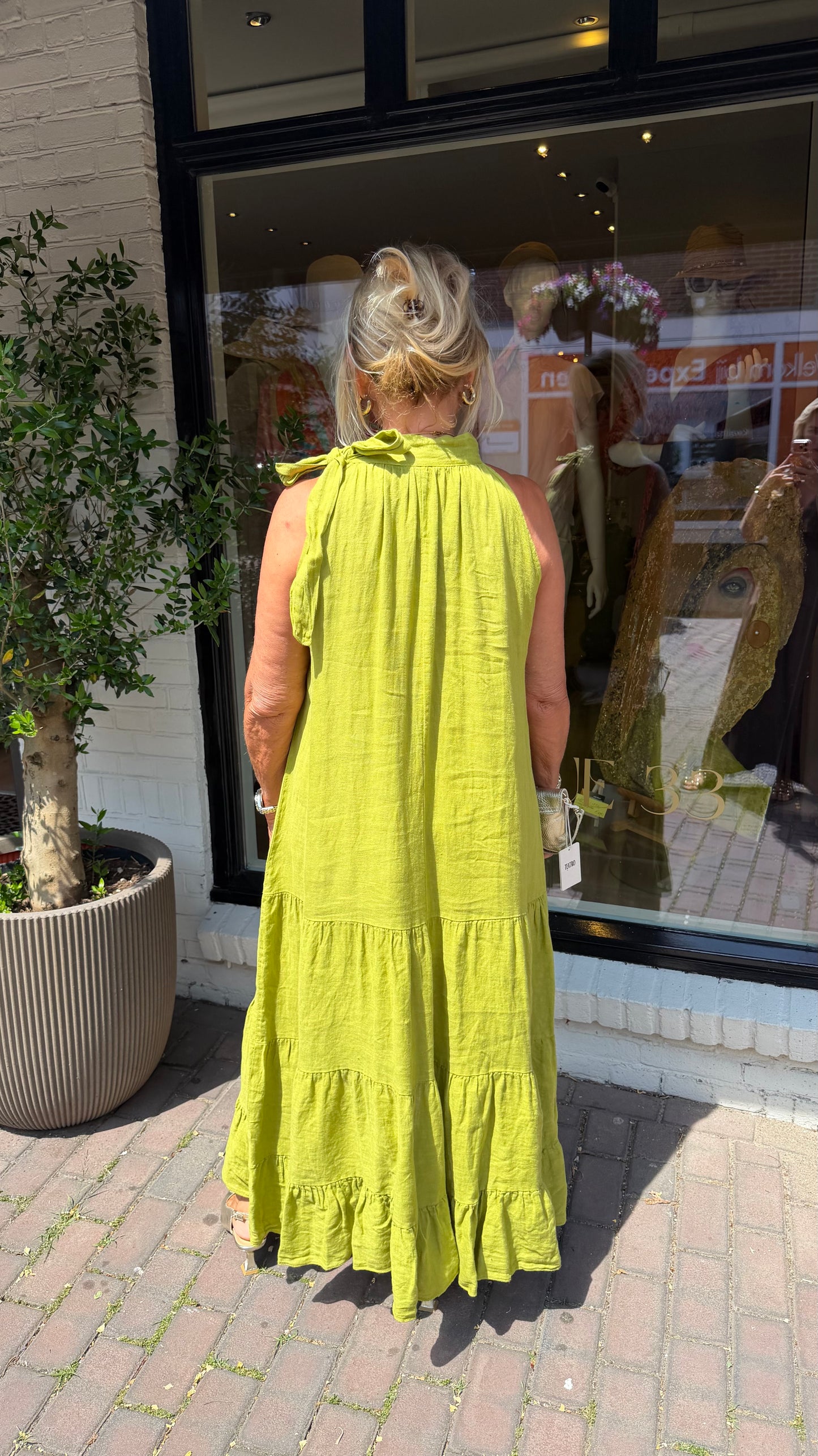 Jurk linnen groen