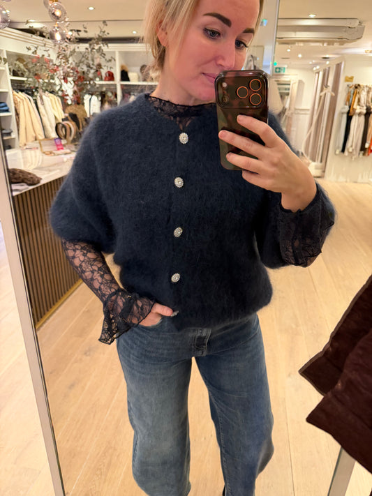 Kanten top donkerblauw