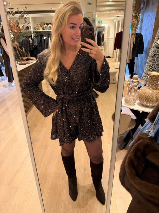 Playsuit bruin glitter